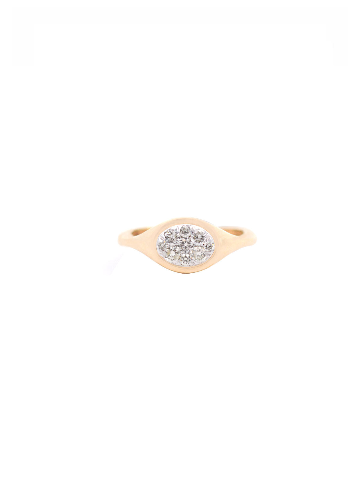 0.35ct Diamond 14K Gold Signet Ring