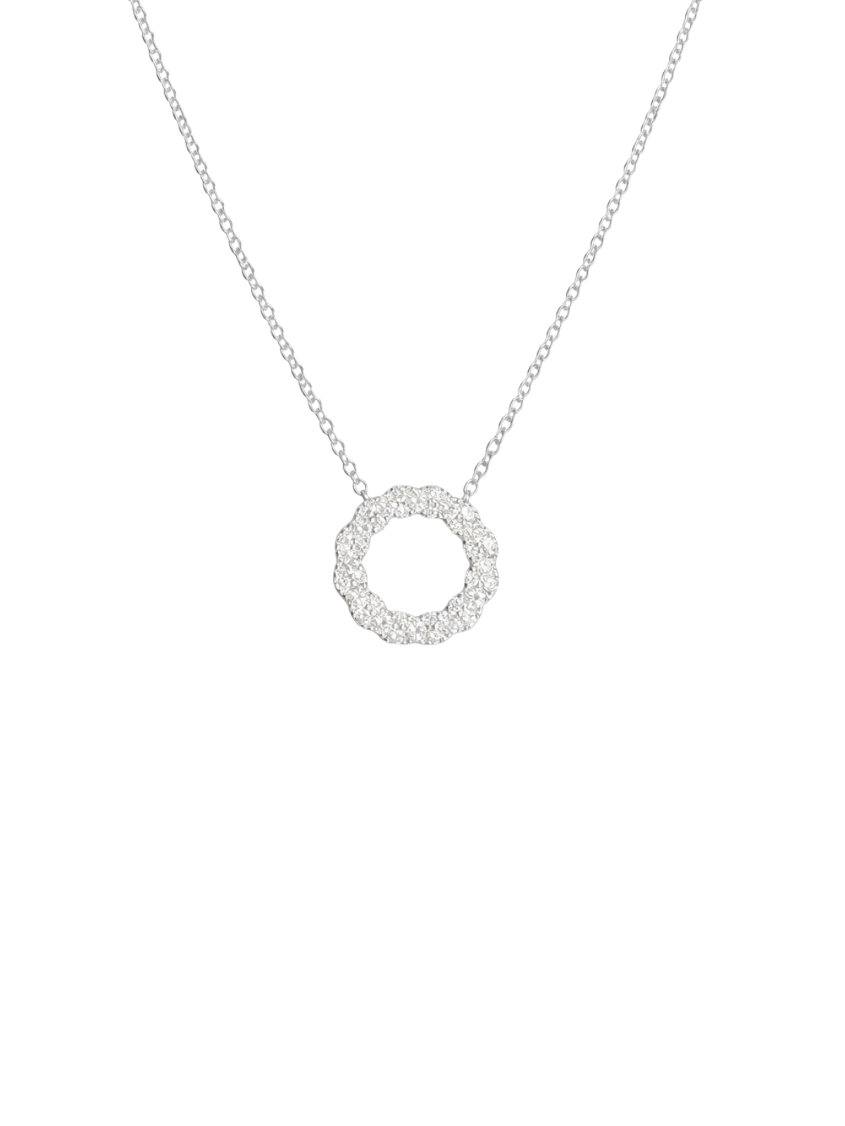 1.55ct Diamond 14K Gold Circle Pendant Necklace