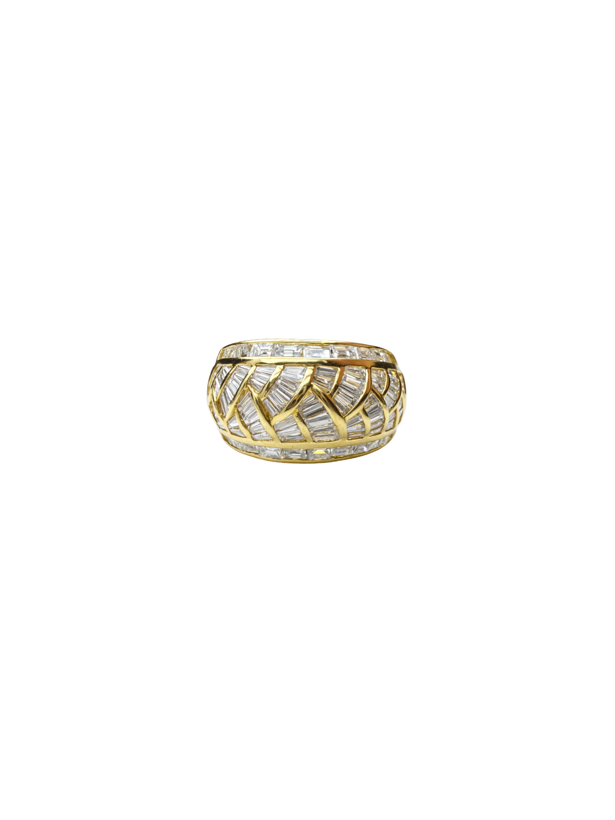 2.39ct Diamond 18K Gold Dome Scaled Ring