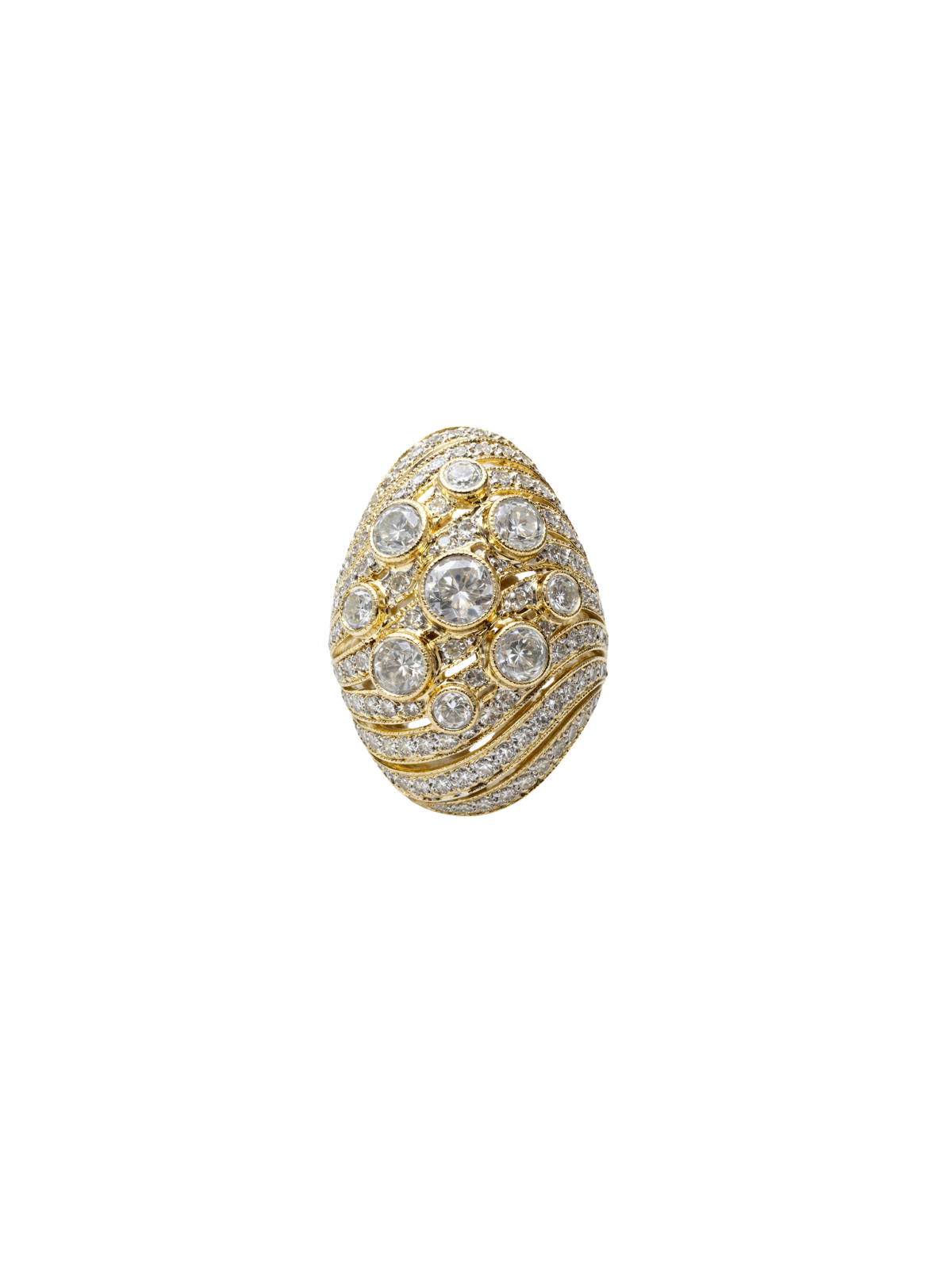 2.83ct Diamond 18K Gold Pave Cocktail Ring