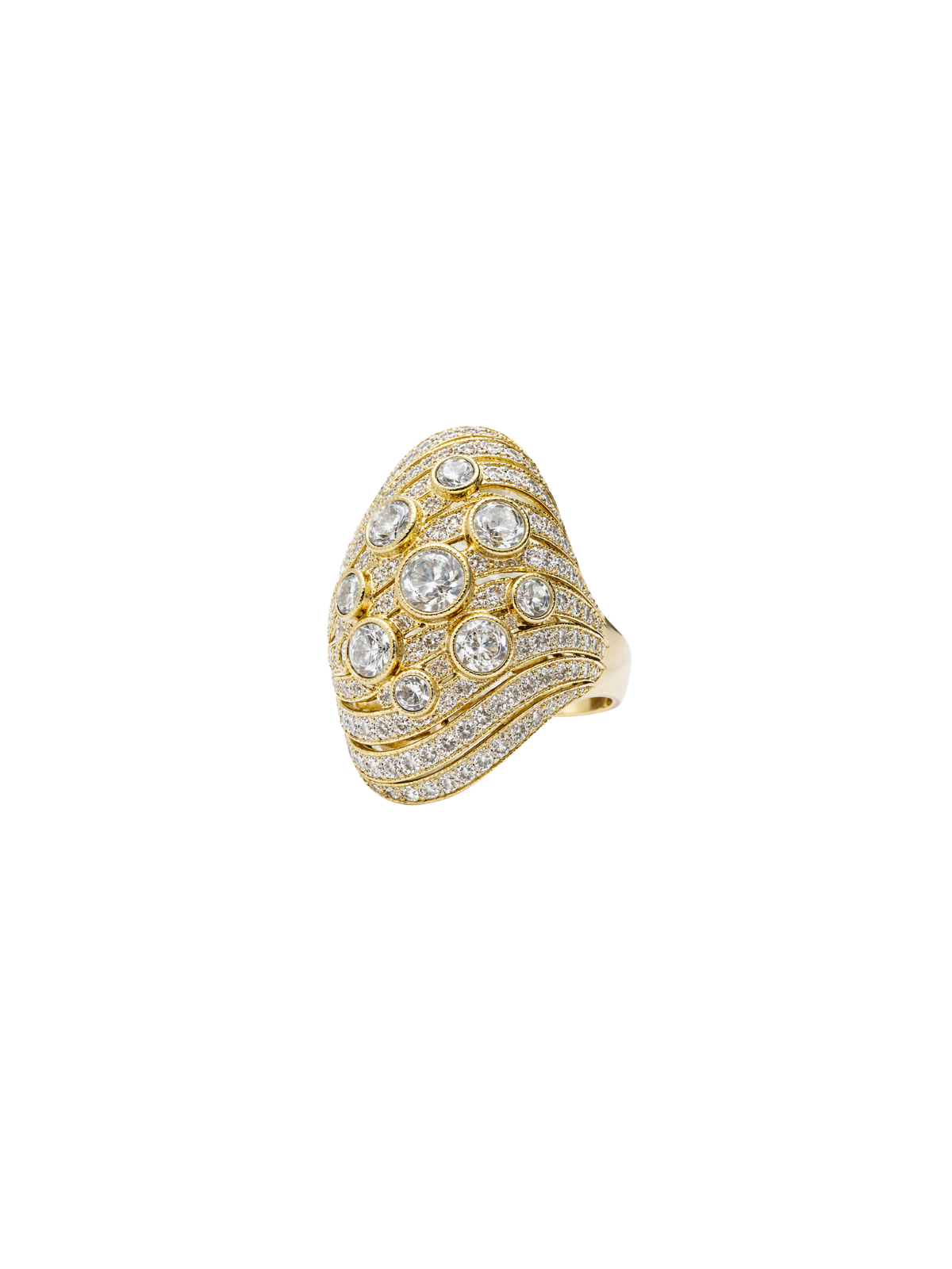 2.83ct Diamond 18K Gold Pave Cocktail Ring