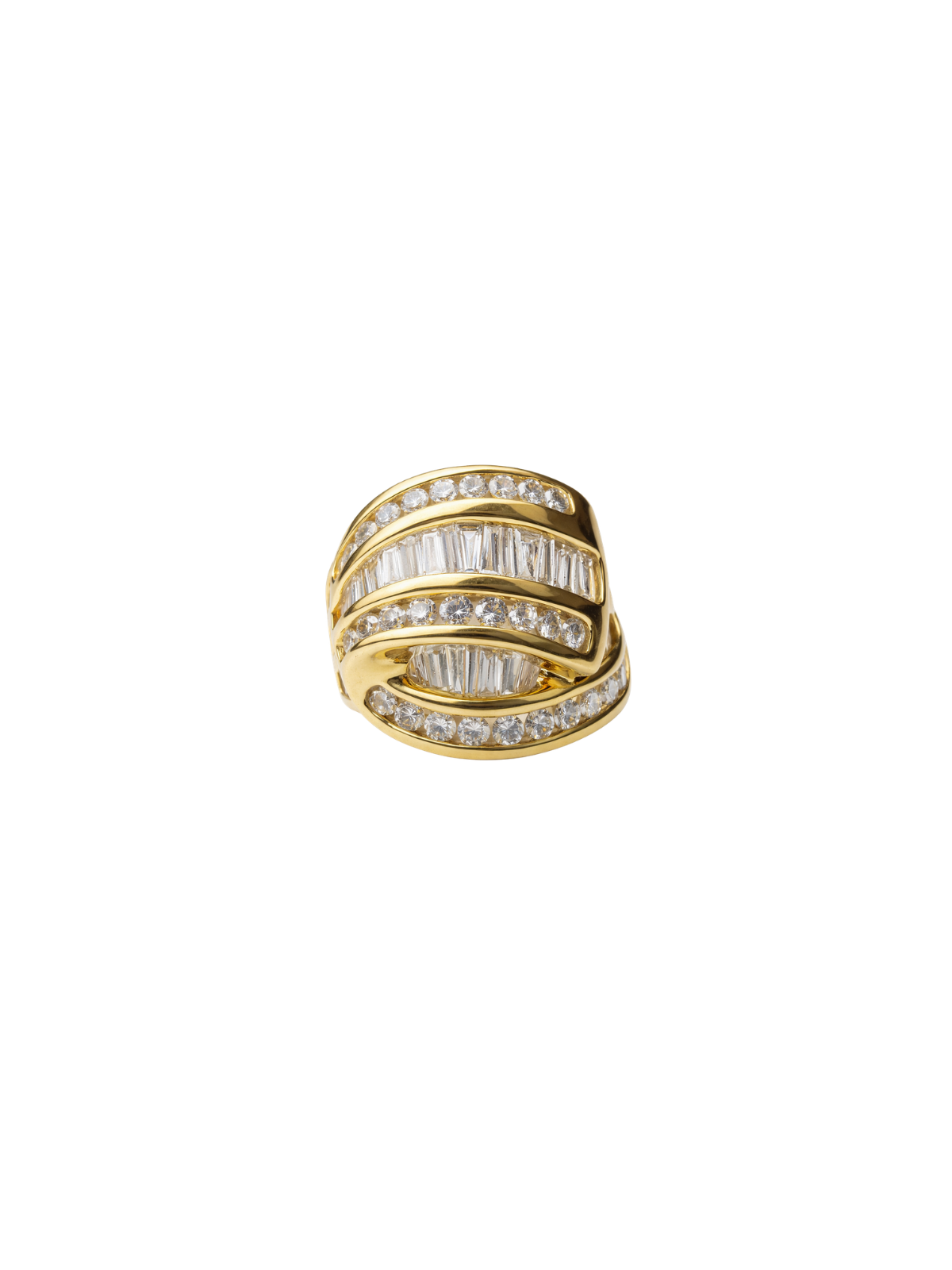 2.00ct Diamond 18K Gold Crossover Ring