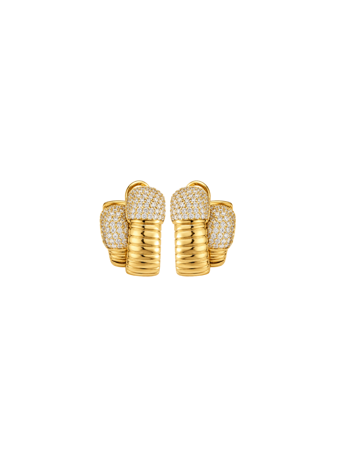 1.75ct Diamond 18K Italian Gold Double Hoop Earrings
