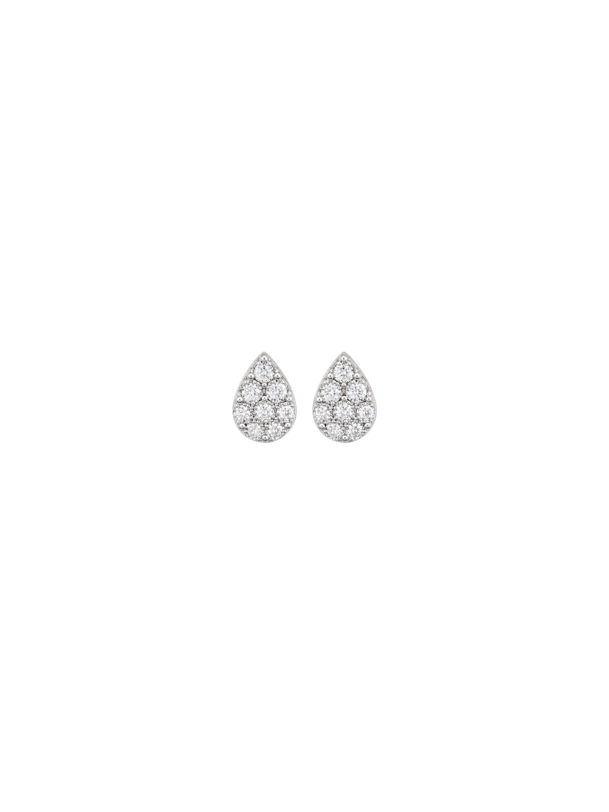 0.18ct Diamond 14K Gold Pave Pear Dainty Earrings