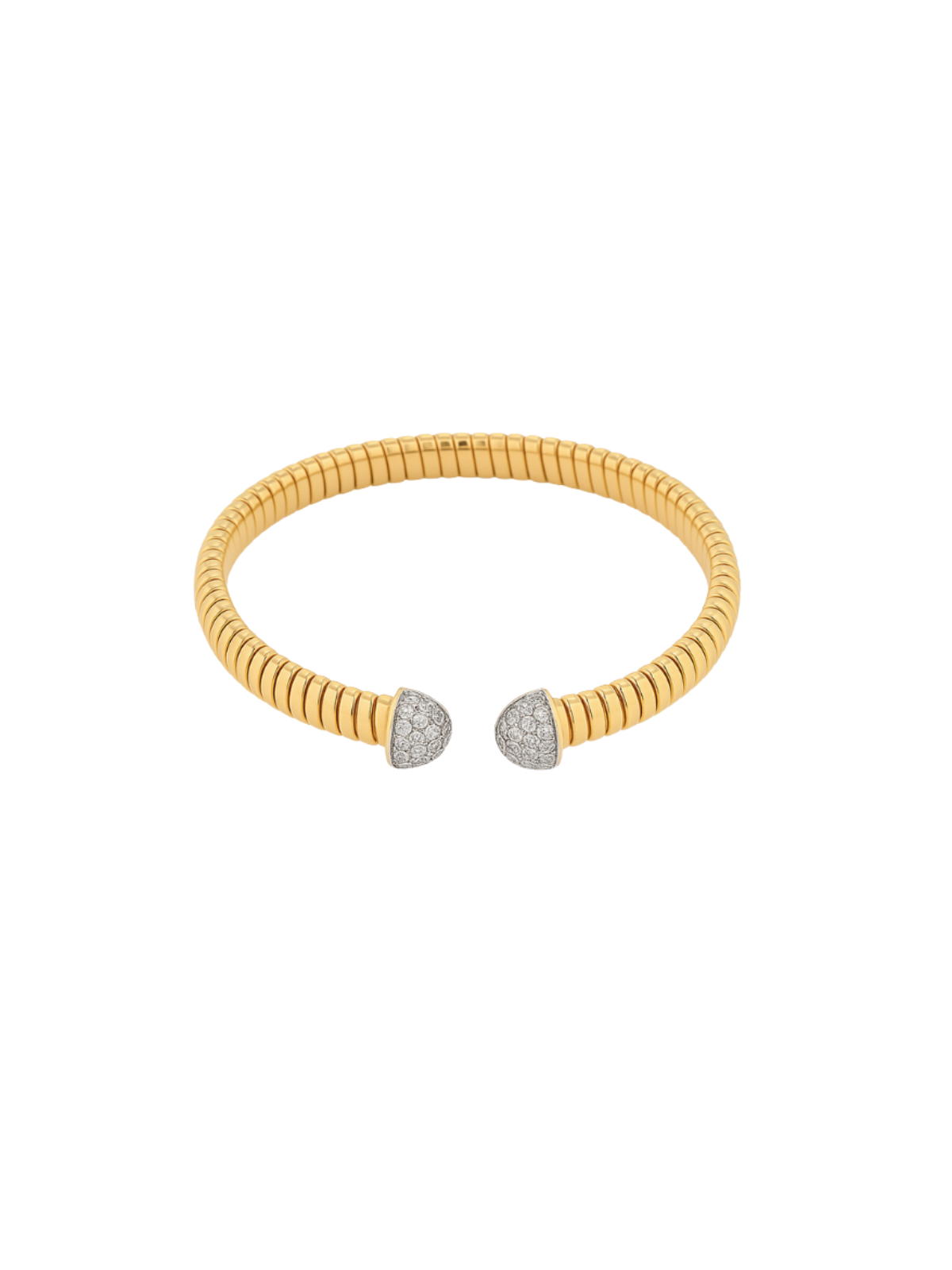 1.04ct Diamond 14K Italian Gold Cuff Bracelet