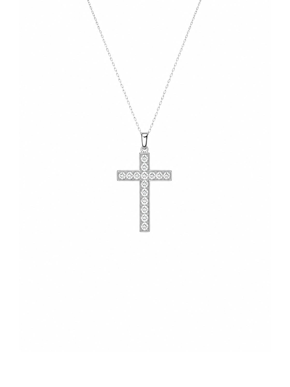 0.17ct Diamond 14K Gold Cross Necklace