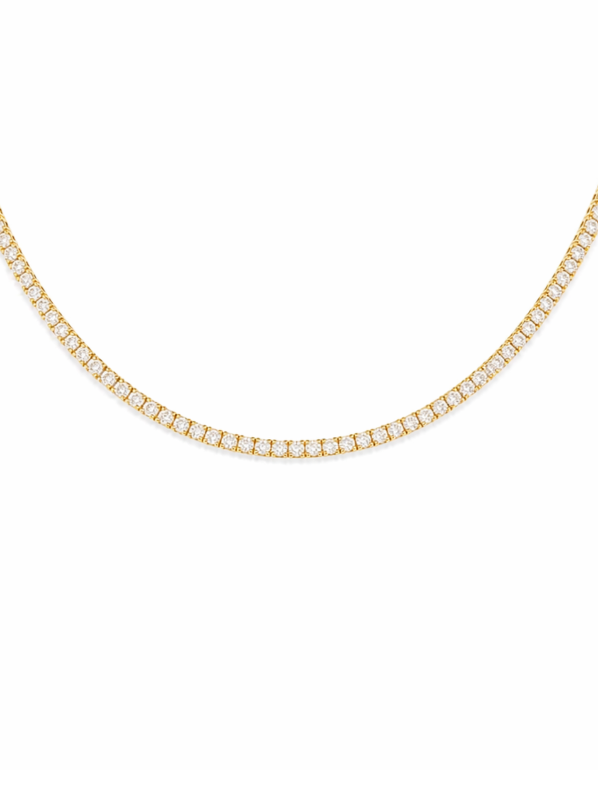 12.00ct Diamond 14K Gold Classic Tennis Necklace