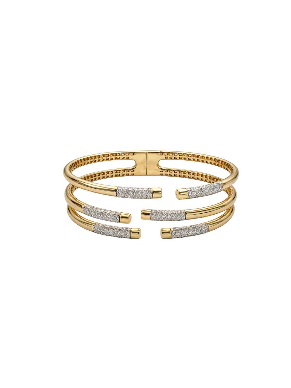 1.25ct Diamond 14K Gold Statement Cuff Bracelet