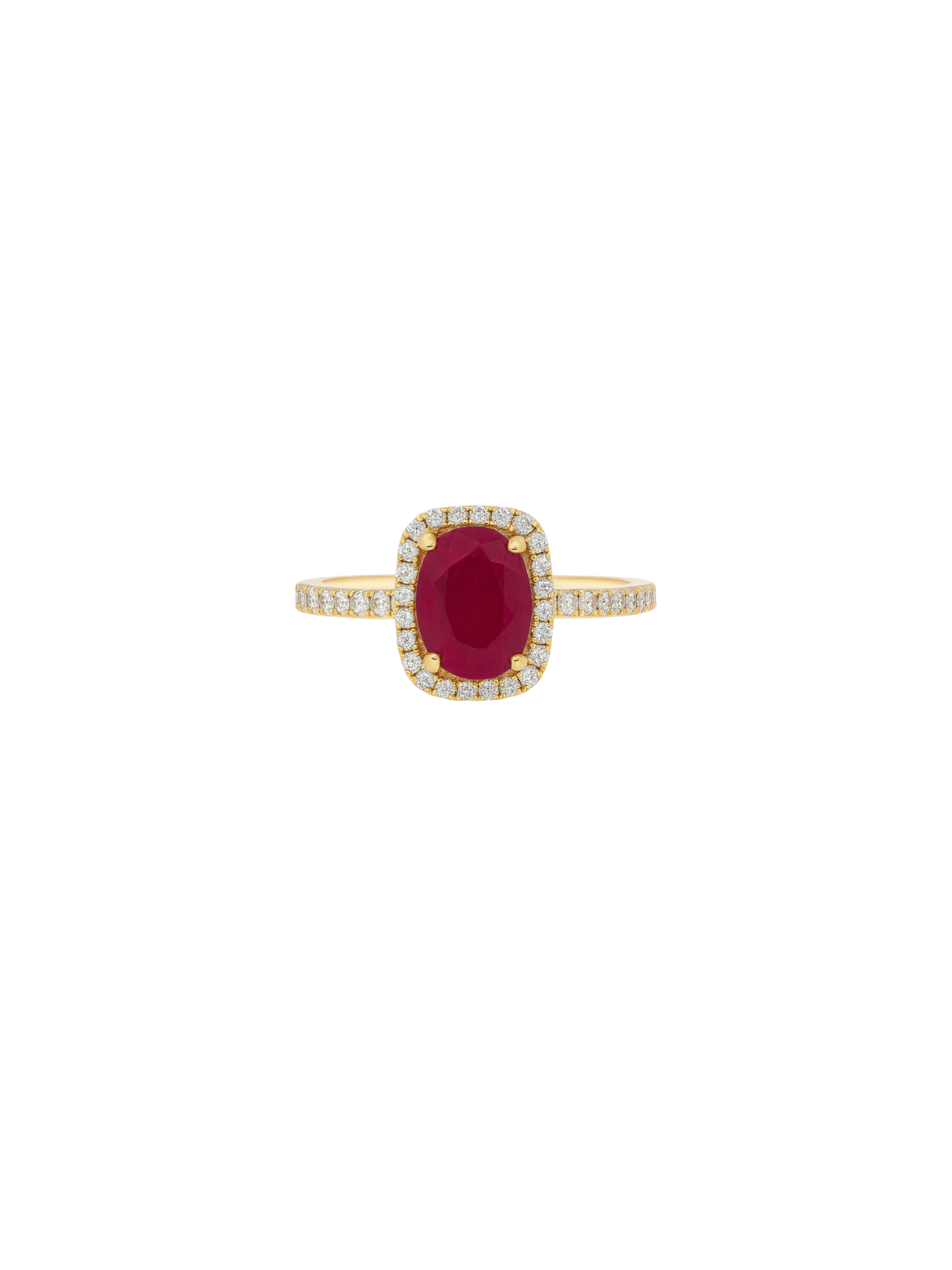 0.30ct Diamond Ruby 14K Gold Solitaire Ring