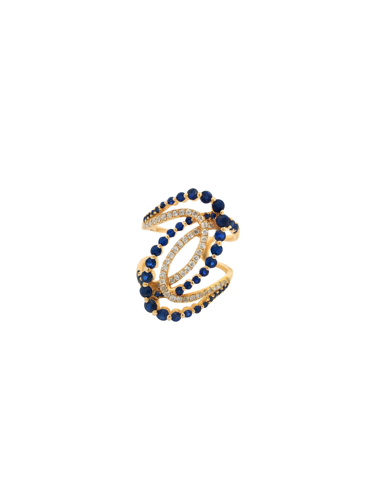 2.13ct Diamond 14K Gold Crossover Ring