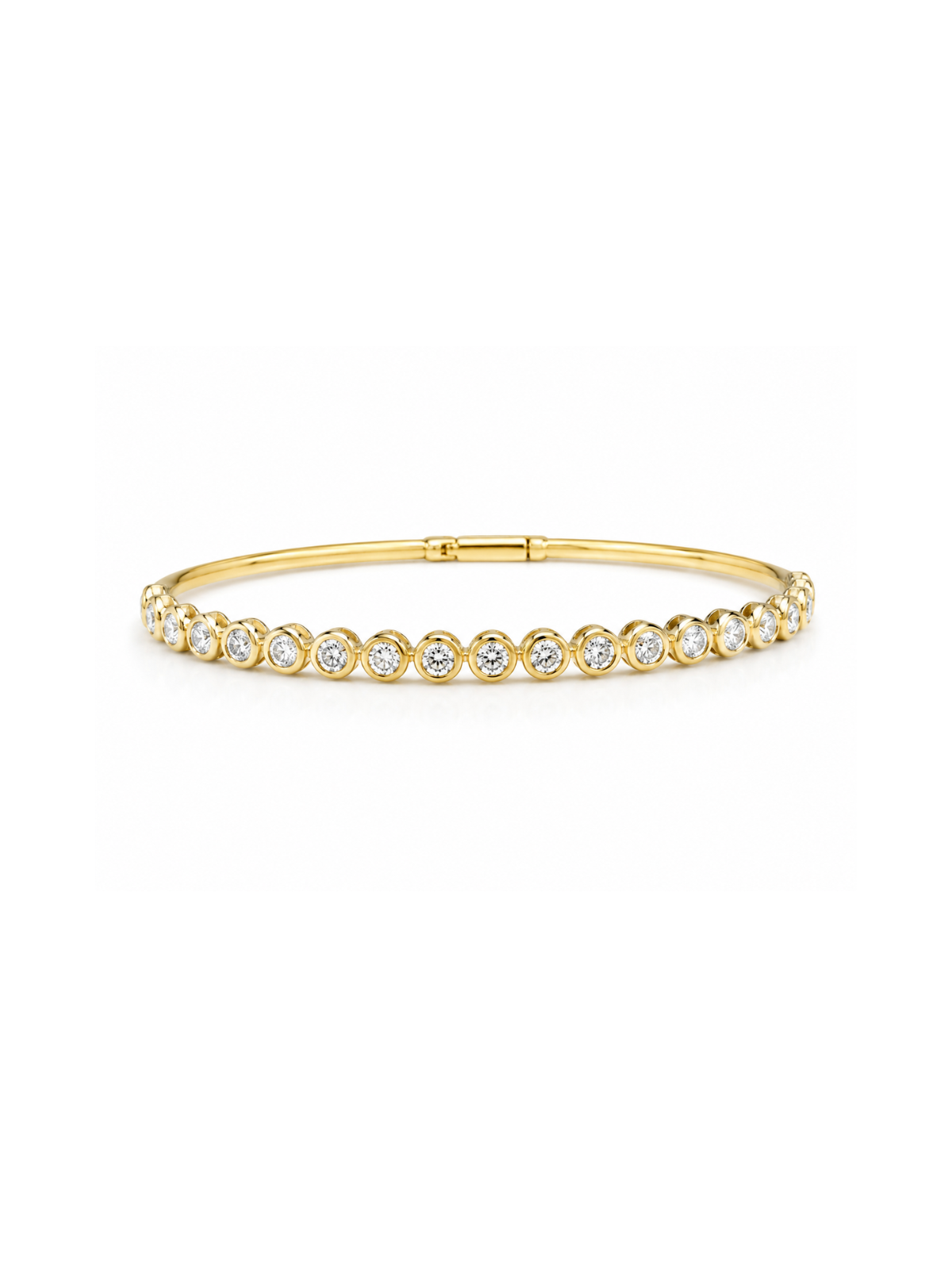 0.83ct Diamond 14K Gold Flexible Tennis Bangle Bracelet