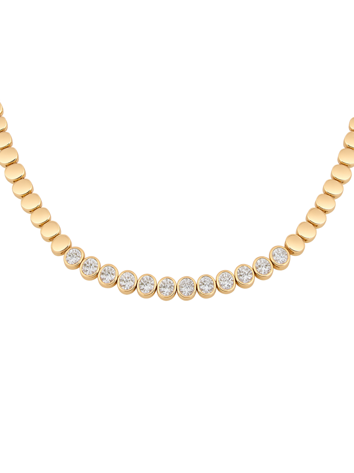 1.80ct Diamond 14K Gold Quarter Illusion Tennis Necklace