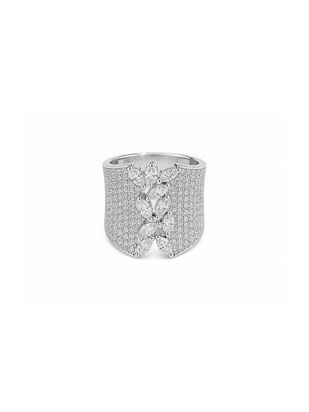 2.18ct Diamond 14K Gold Pave Statement Ring