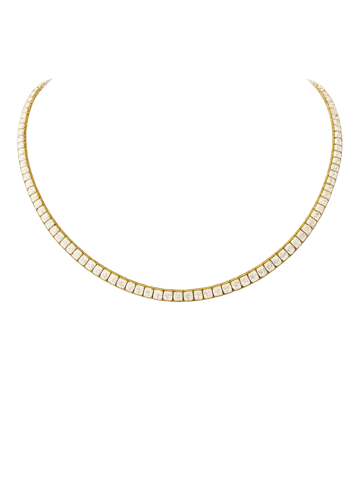 20.02ct Diamond 18K Gold Tennis Necklace