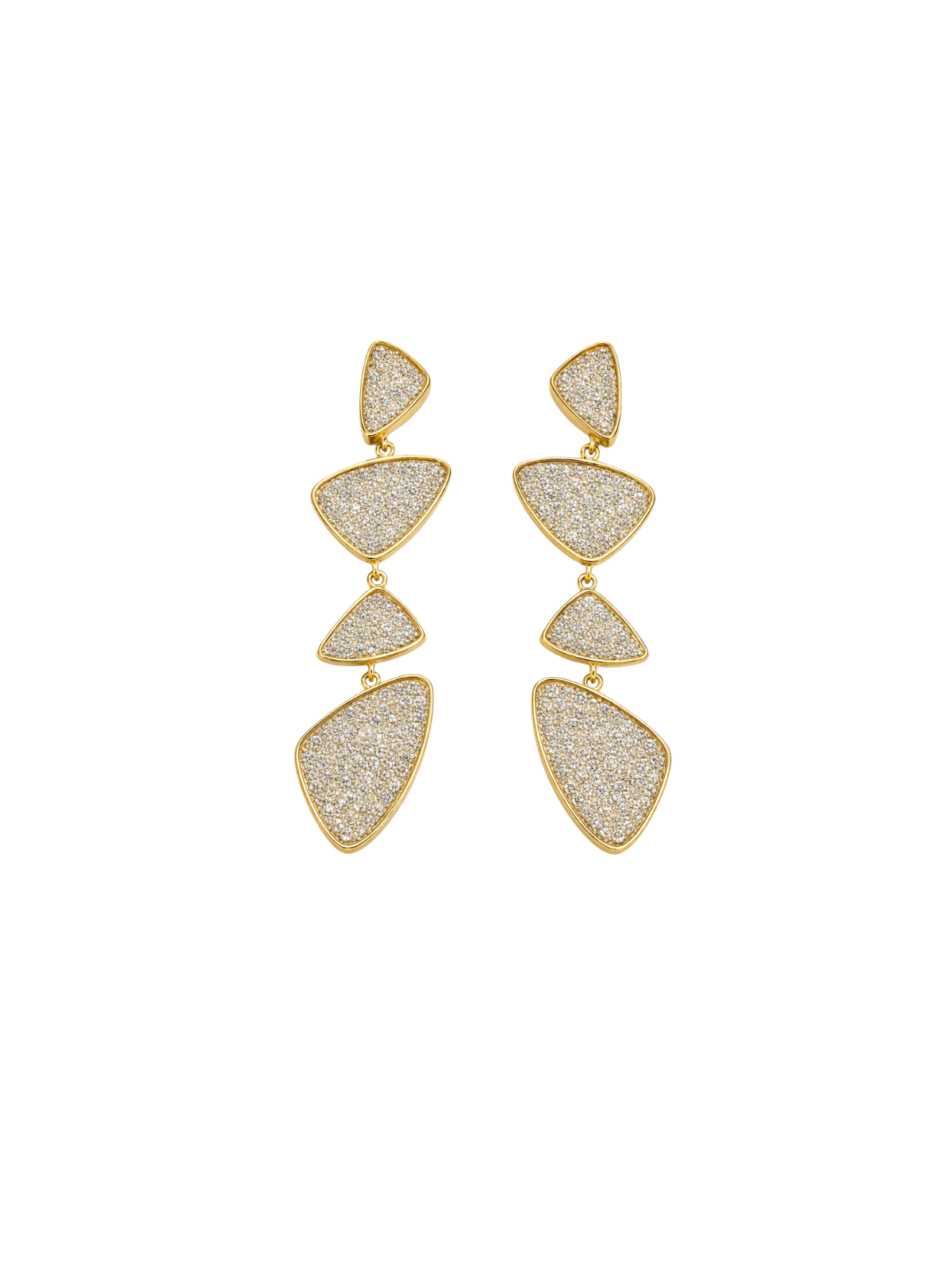 2.30ct Diamond 14K Gold Multi Shape Drop Earrings