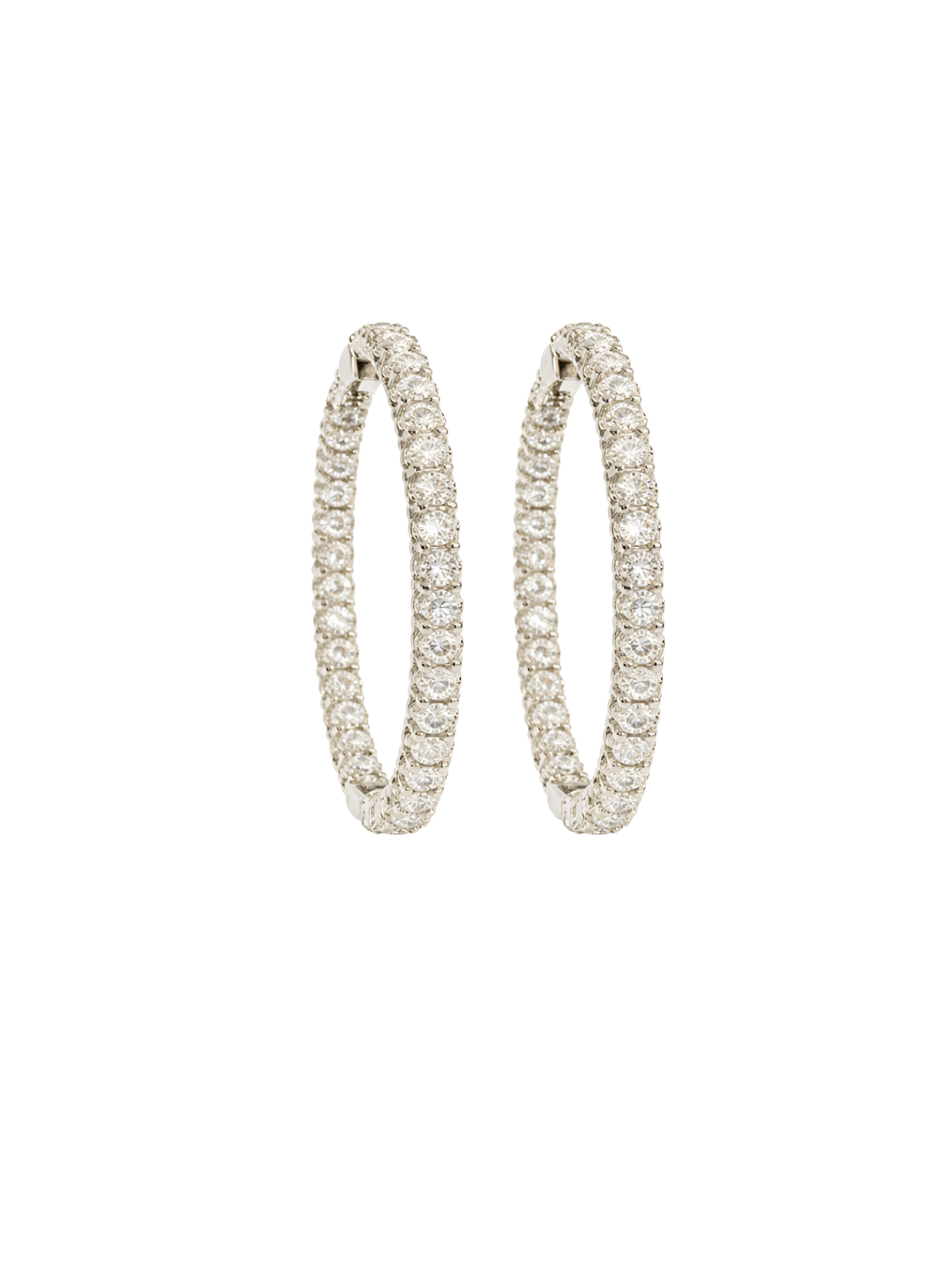 5.30ct Diamond 14K Gold Inside Out Hoop Earrings