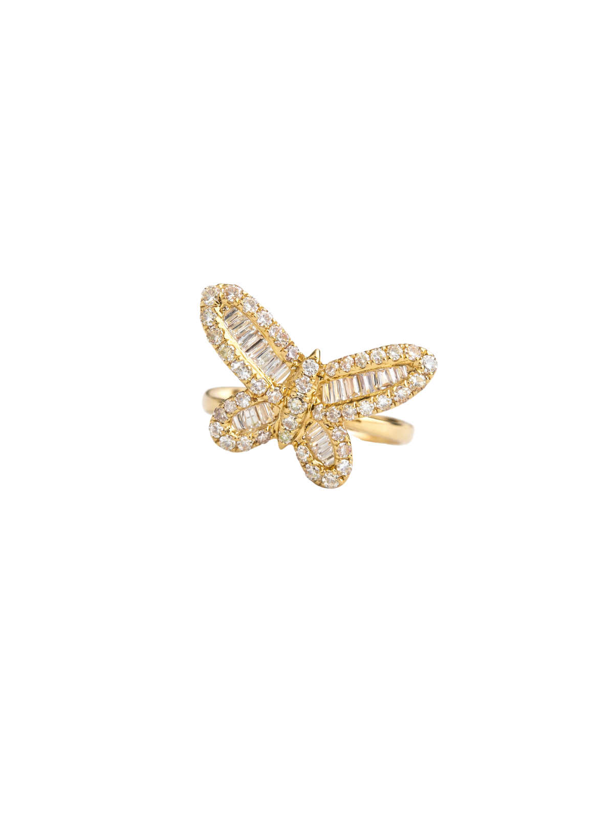 0.75ct Diamond 14K Gold Butterfly Ring