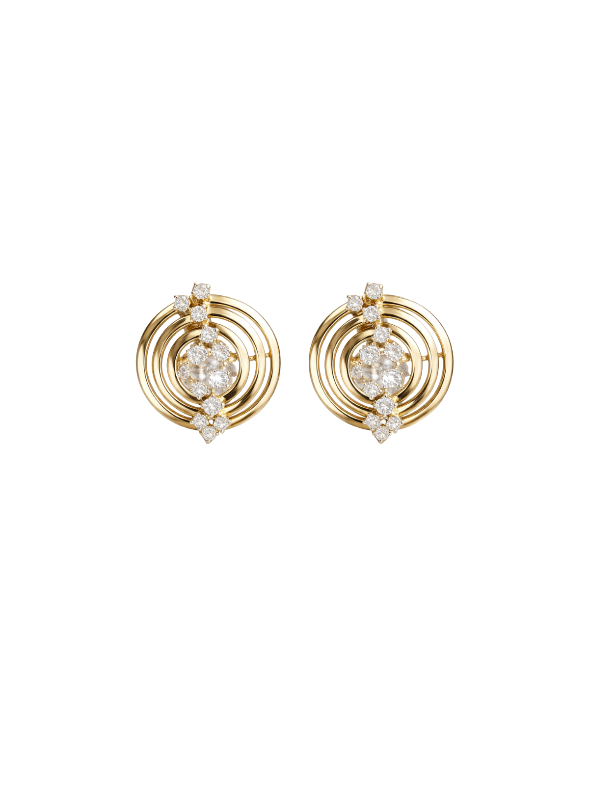 1.13ct Diamond 14K Gold Solar Earrings