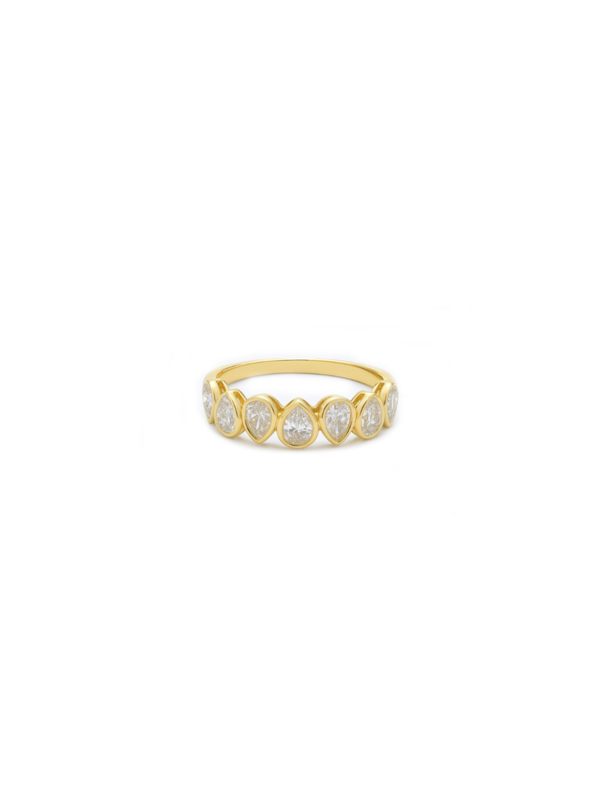 1.82ct Diamond 14K Gold Pear Half Eternity Ring