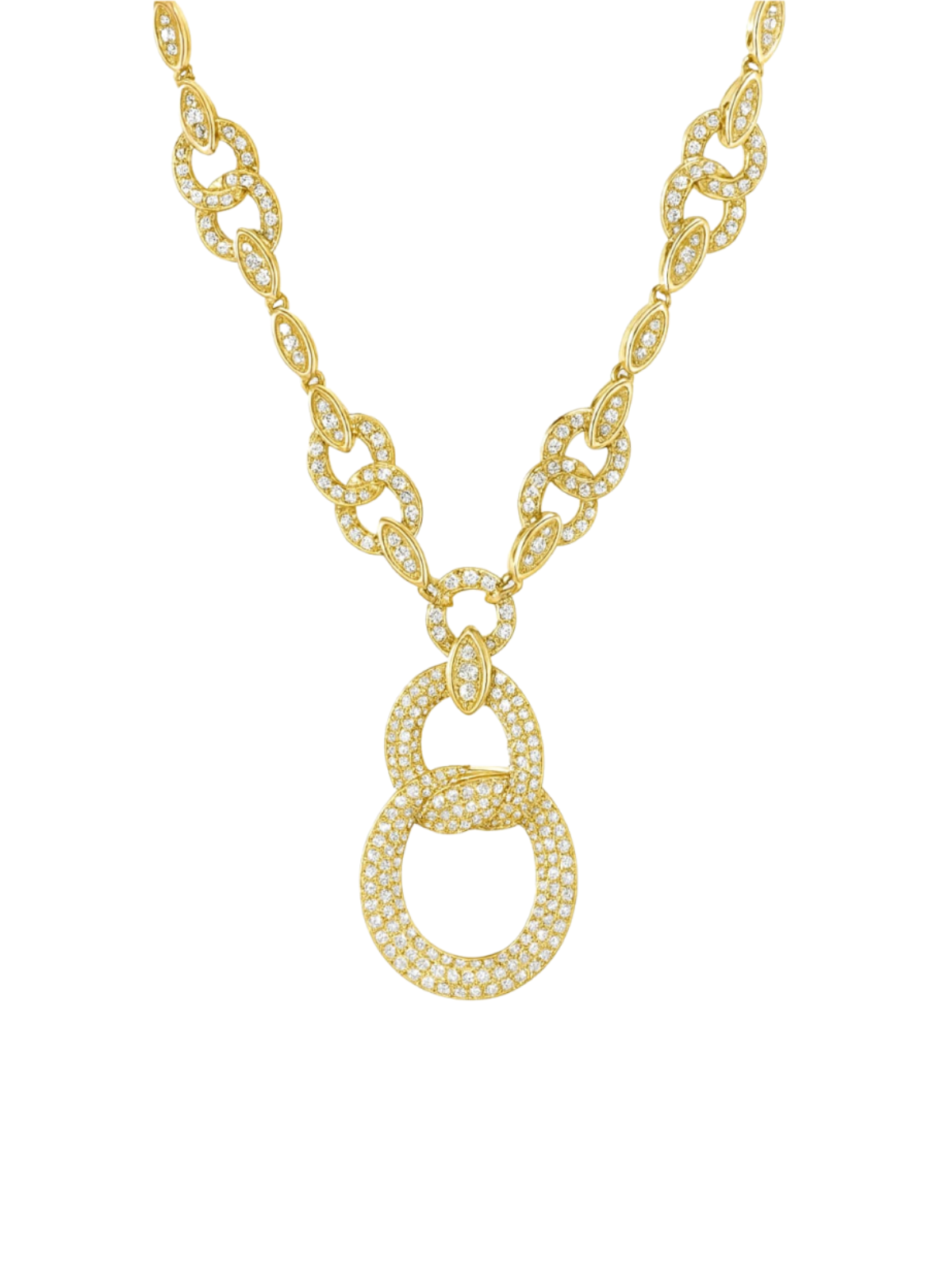 5.80ct Diamond 14K Gold Statement Pendant Necklace
