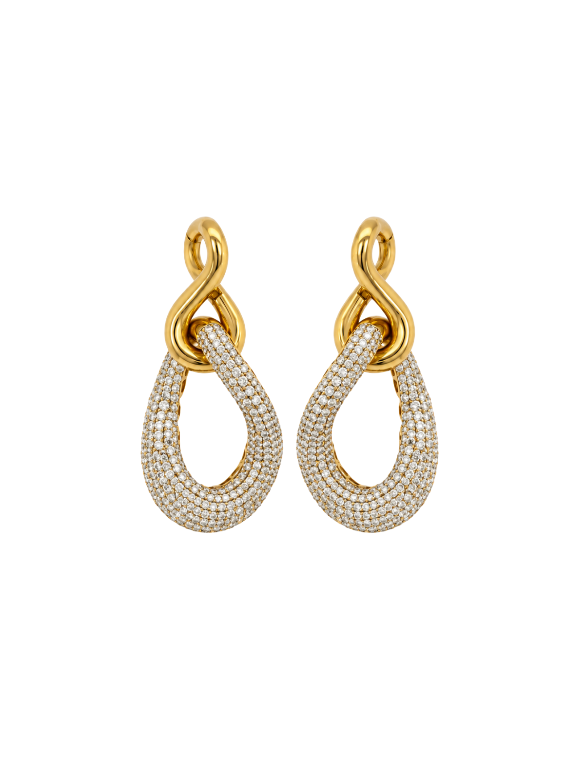 4.33ct Diamond 14K Gold Pave Statement Earrings