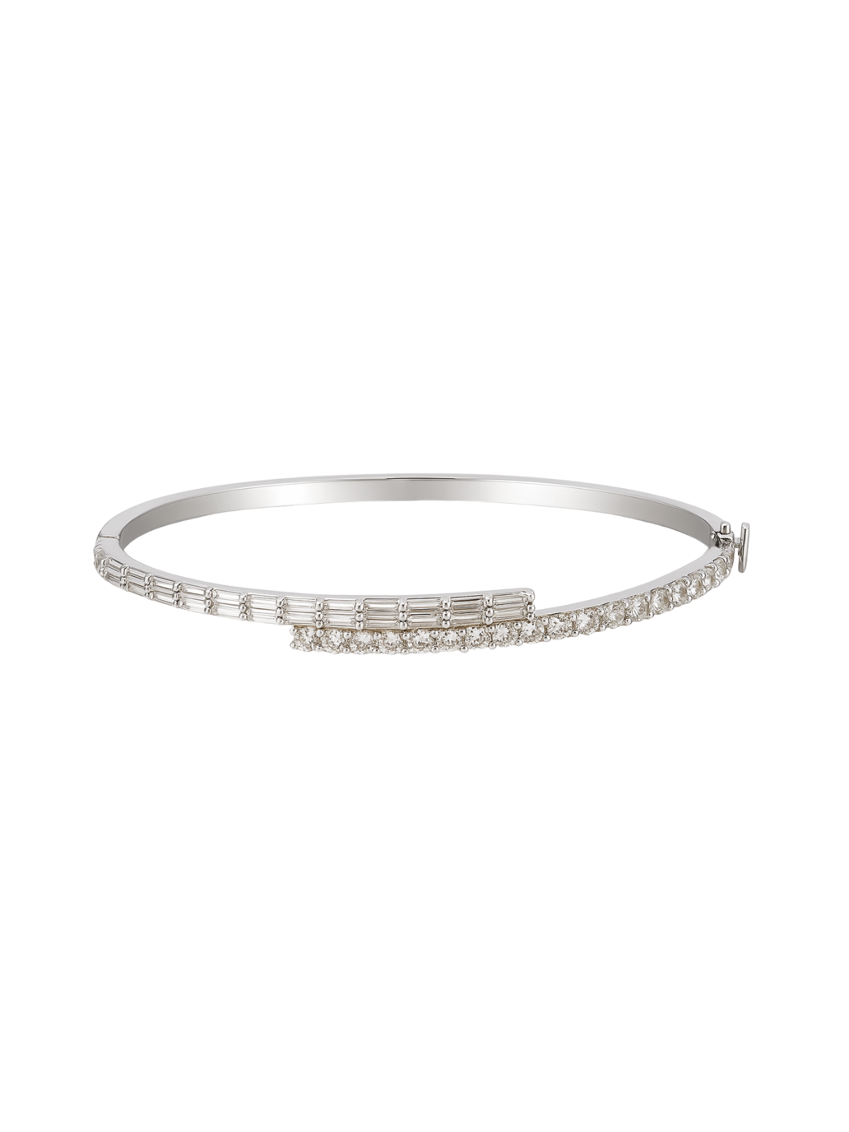 2.07ct Diamond 14K Gold Bypass Bangle Bracelet