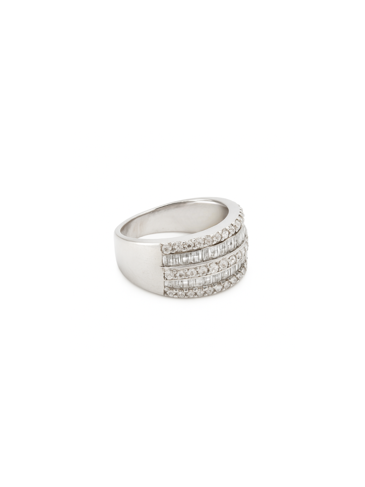 1.00ct Diamond 14K Gold Multi Row Ring