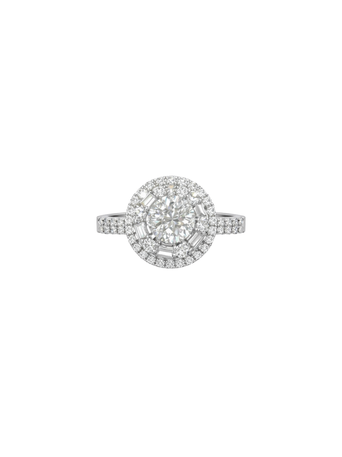 1.34ct Diamond 14K Gold Cluster Ring
