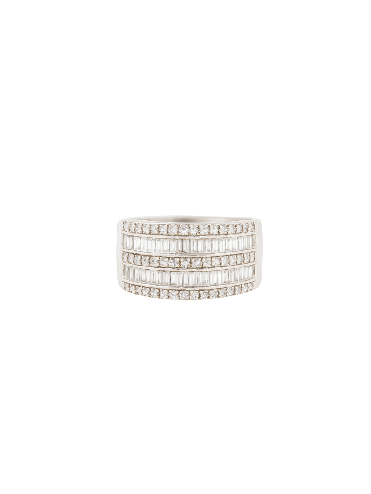 1.00ct Diamond 14K Gold Multi Row Ring