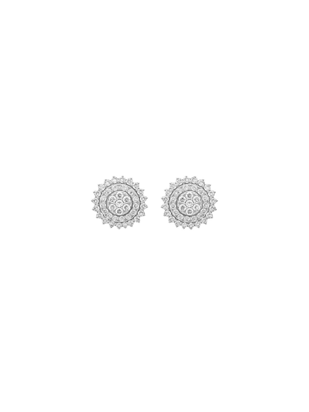 1.50ct Diamond 14K Gold Cluster Stud Earrings
