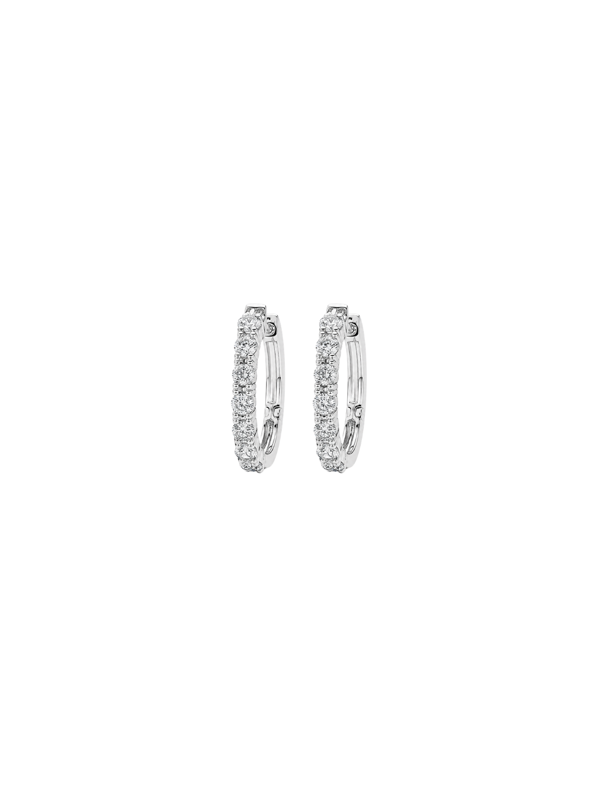 1.00ct Diamond 14K Gold Hoop Earrings
