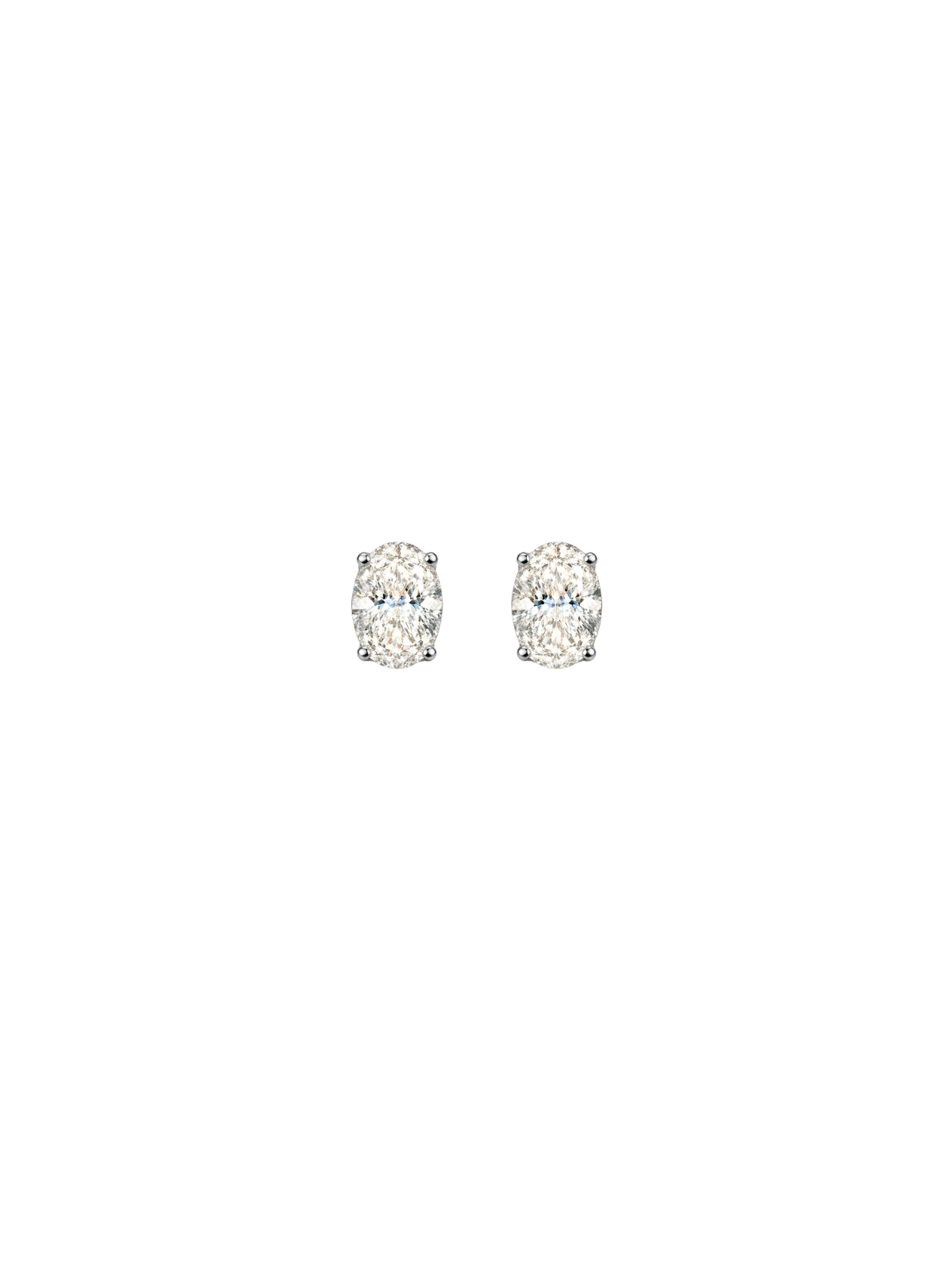 2.00ct Diamond 14K Gold Classic Oval Stud Earrings
