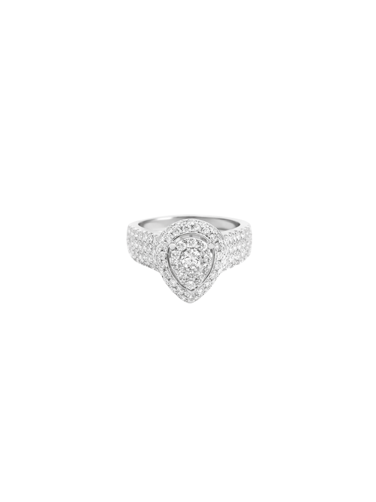 2.00ct Diamond 14K Gold Pear Statement Ring