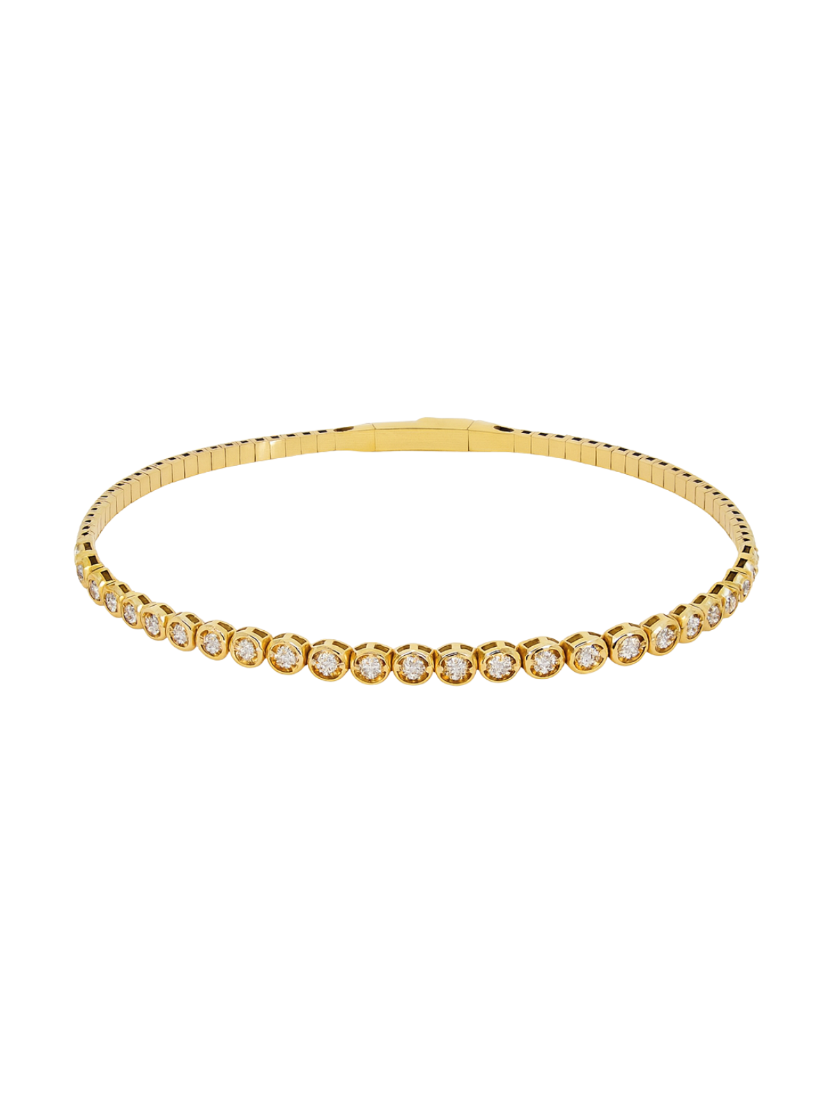 1.00ct Diamond 14K Gold Flexible Bangle Tennis Bracelet