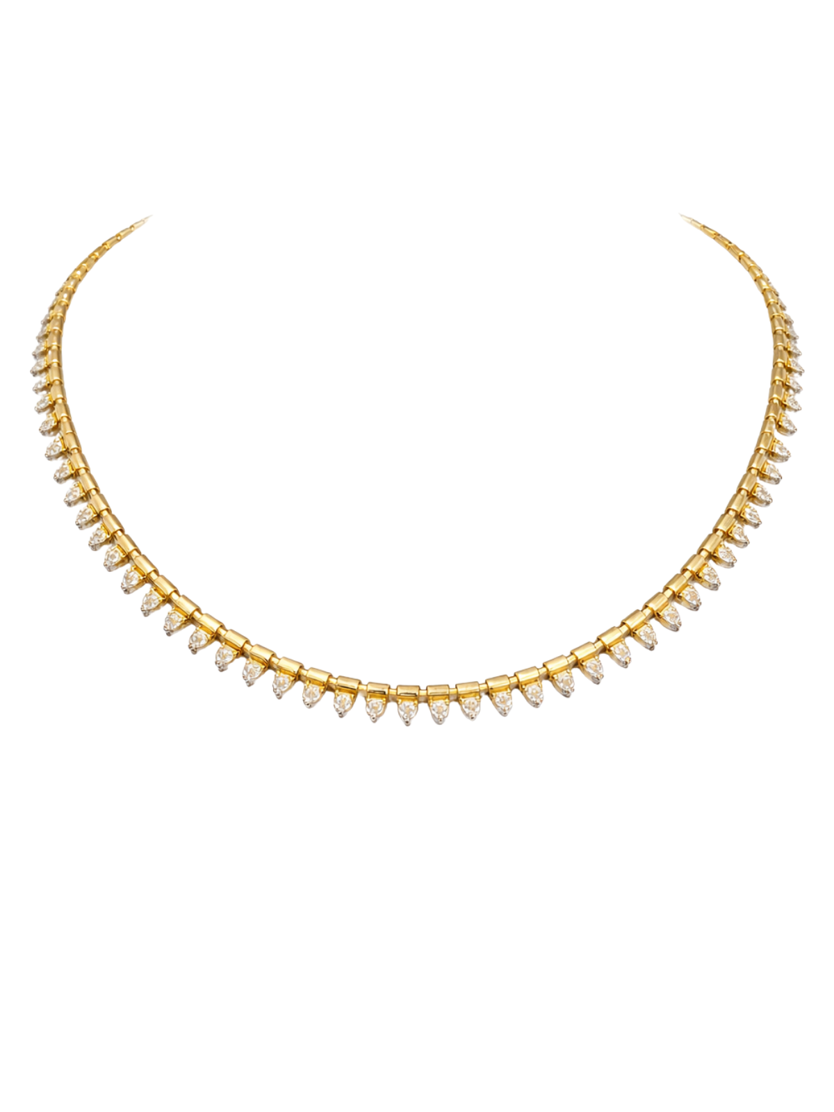 5.27ct Diamond 14K Gold Stationed Necklace