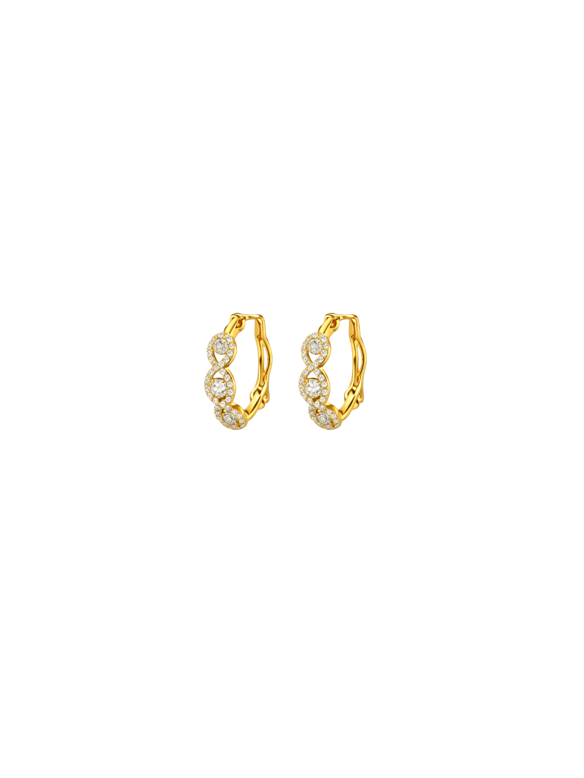 0.42ct Diamond 14K Gold Hoop Earrings