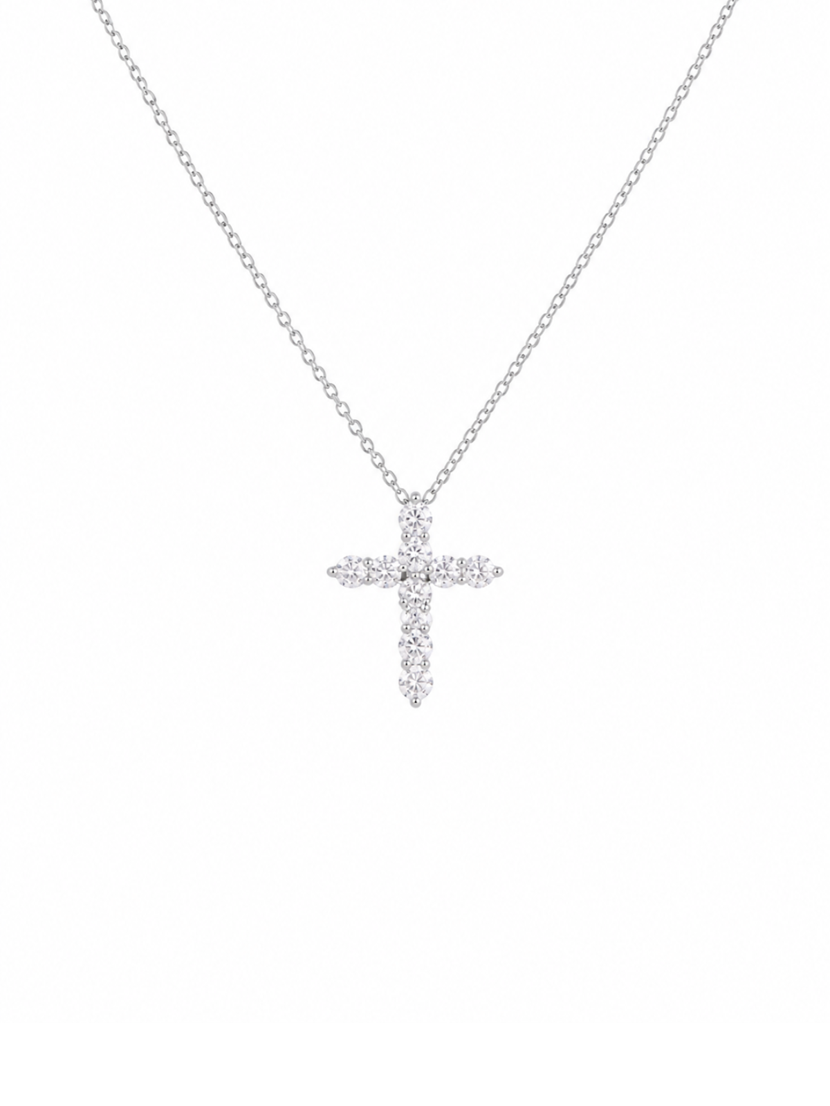1.50ct Diamond Platinum Cross Pendant Necklace