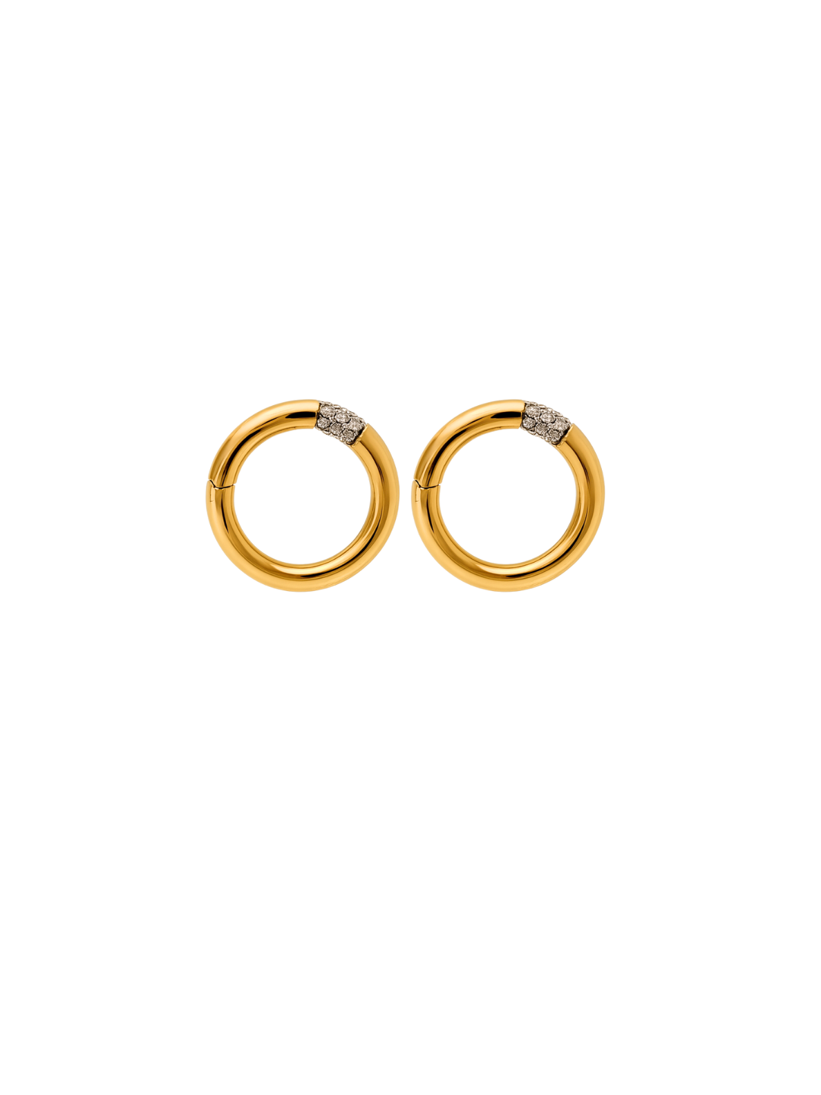 0.23ct Diamond 14K Gold Open Circle Earrings