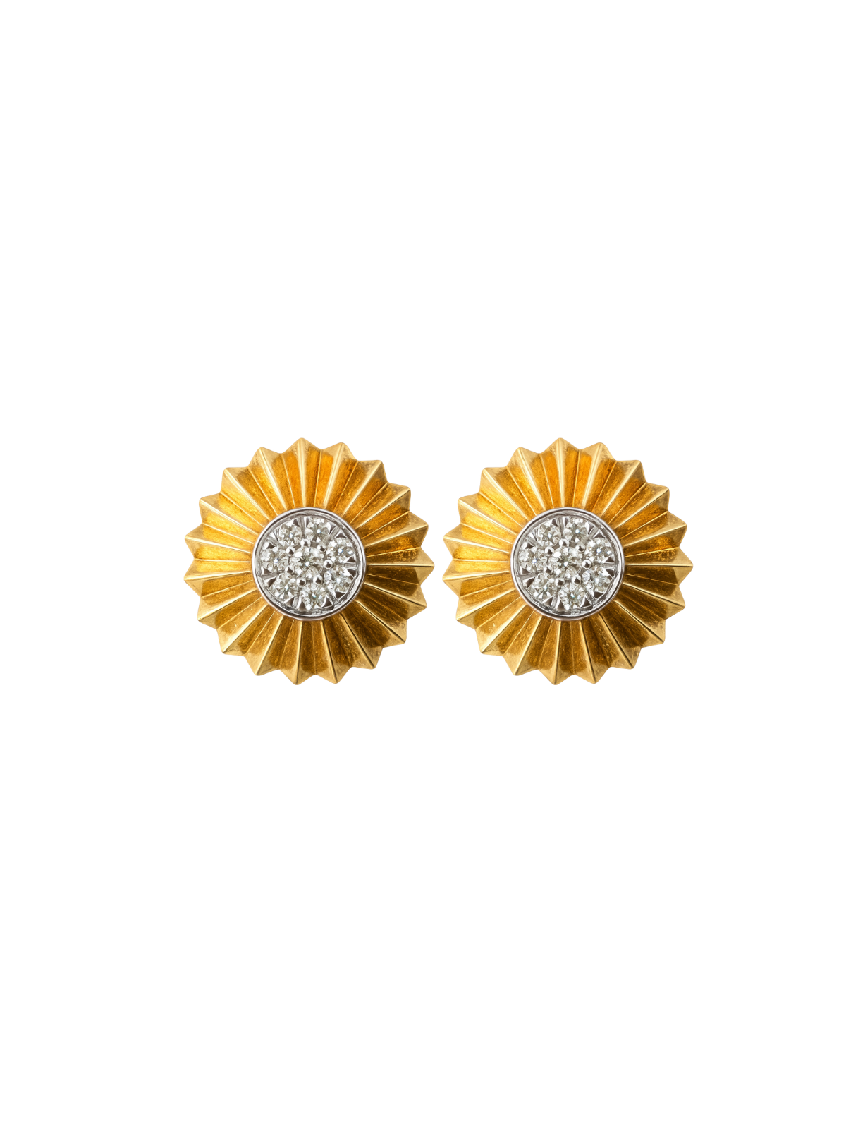 0.62ct Diamond 14K Gold Sun Earrings