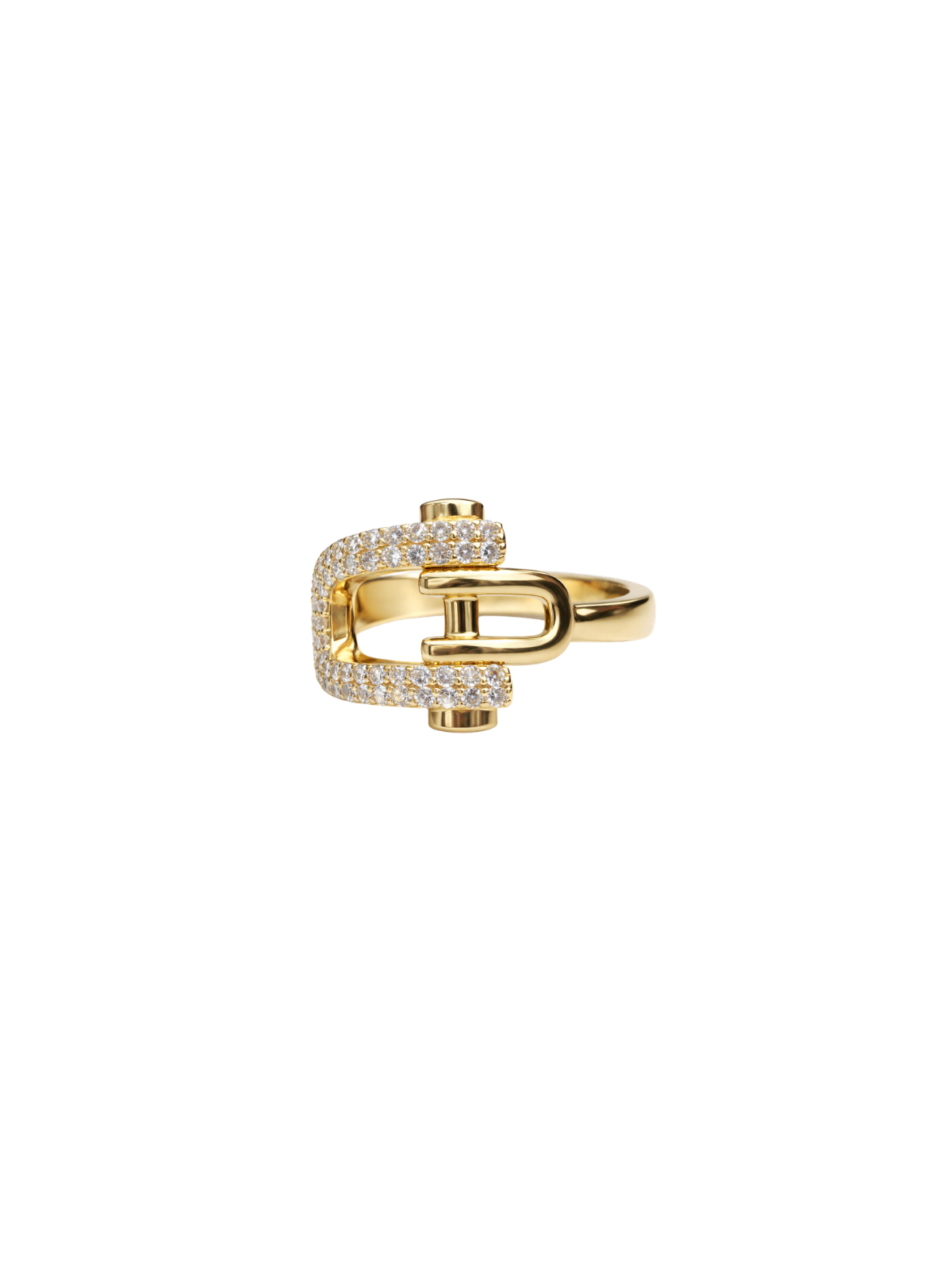 0.95ct Diamond 14K Gold Horsebit Ring