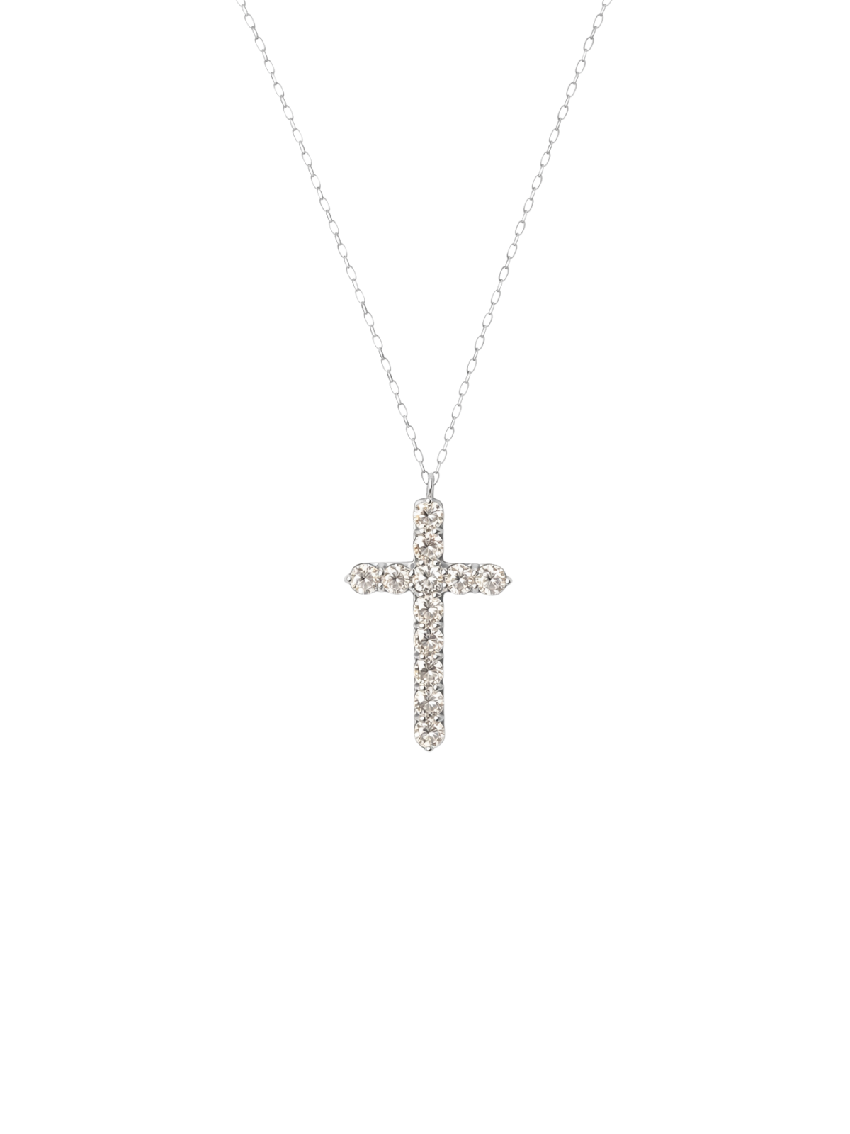 2.00ct Diamond Platinum Cross Pendant Necklace