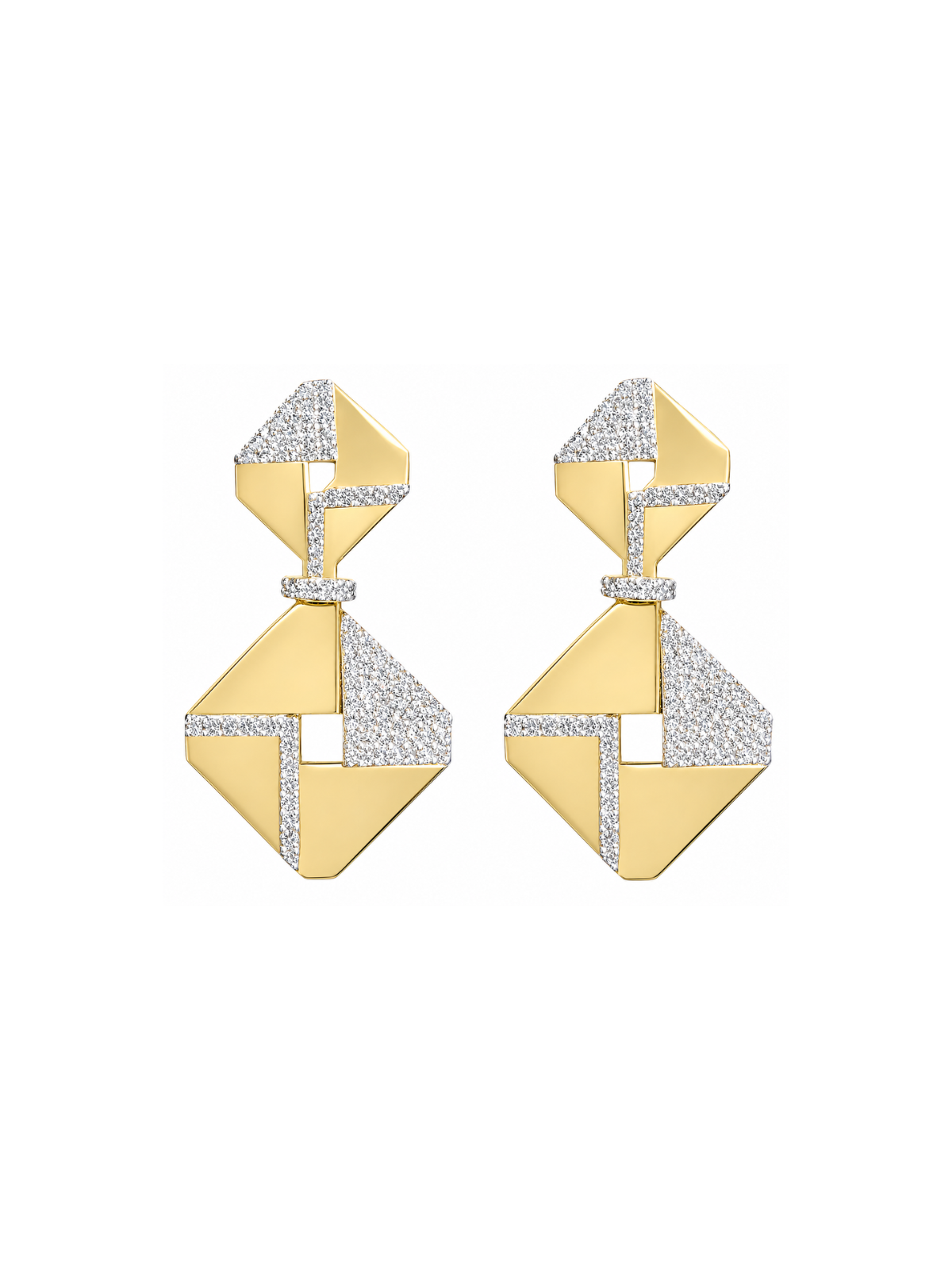 4.46ct Diamond 14K Gold Statement Earrings