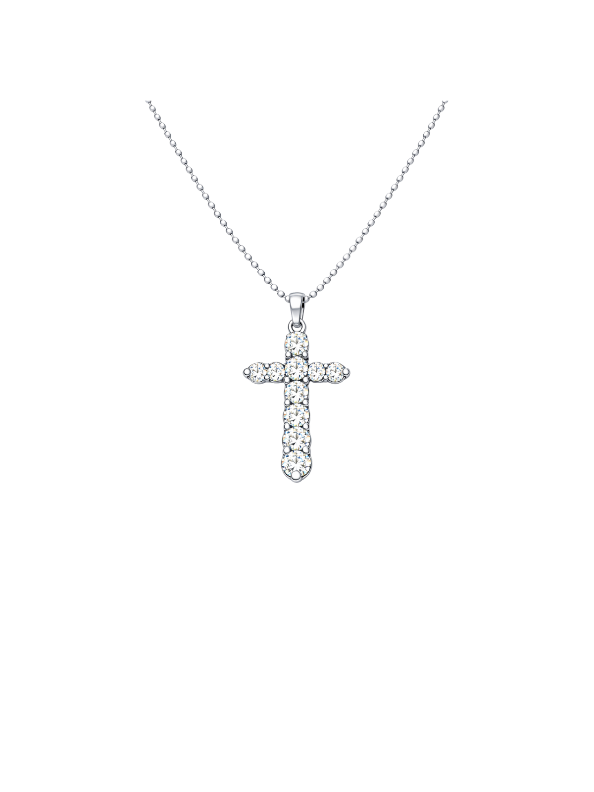 0.50ct Diamond Platinum Cross Pendant Chain Necklace