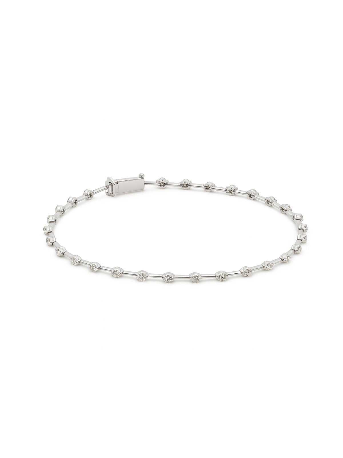 1.25ct Diamond 18K Gold Link Tennis Bracelet