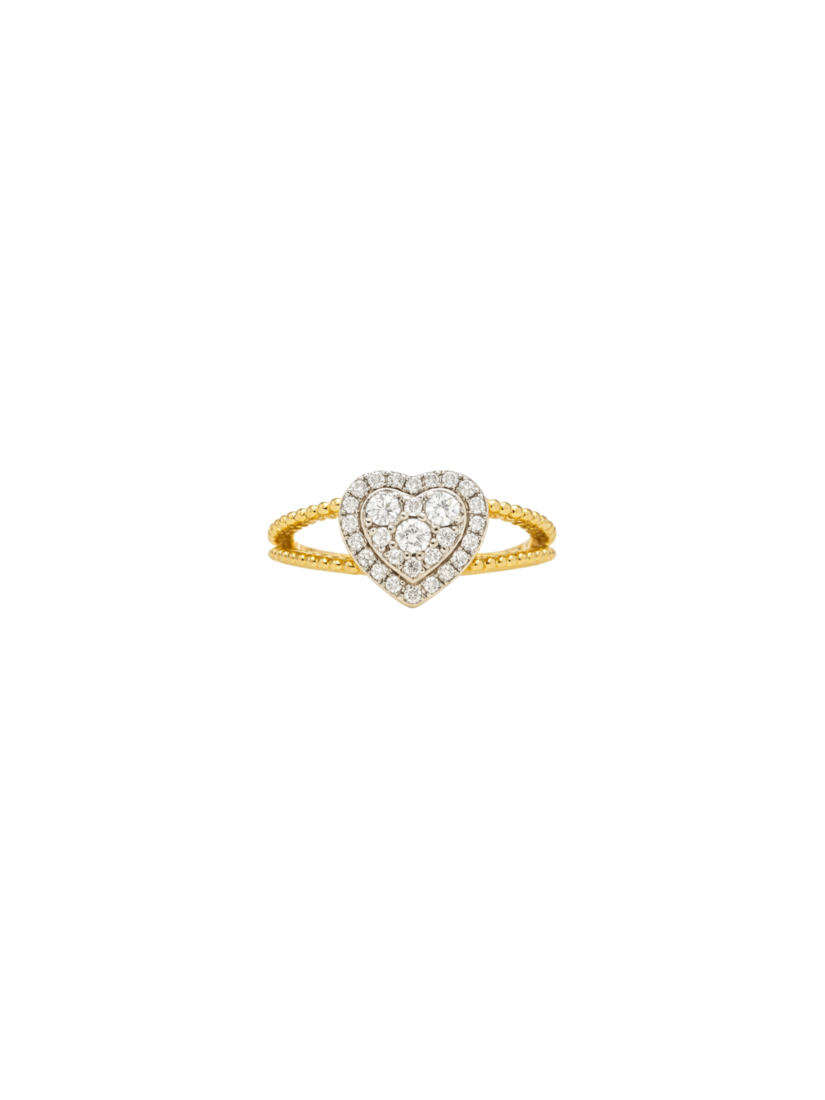 0.36ct Diamond 14K Gold Pave Heart Ring