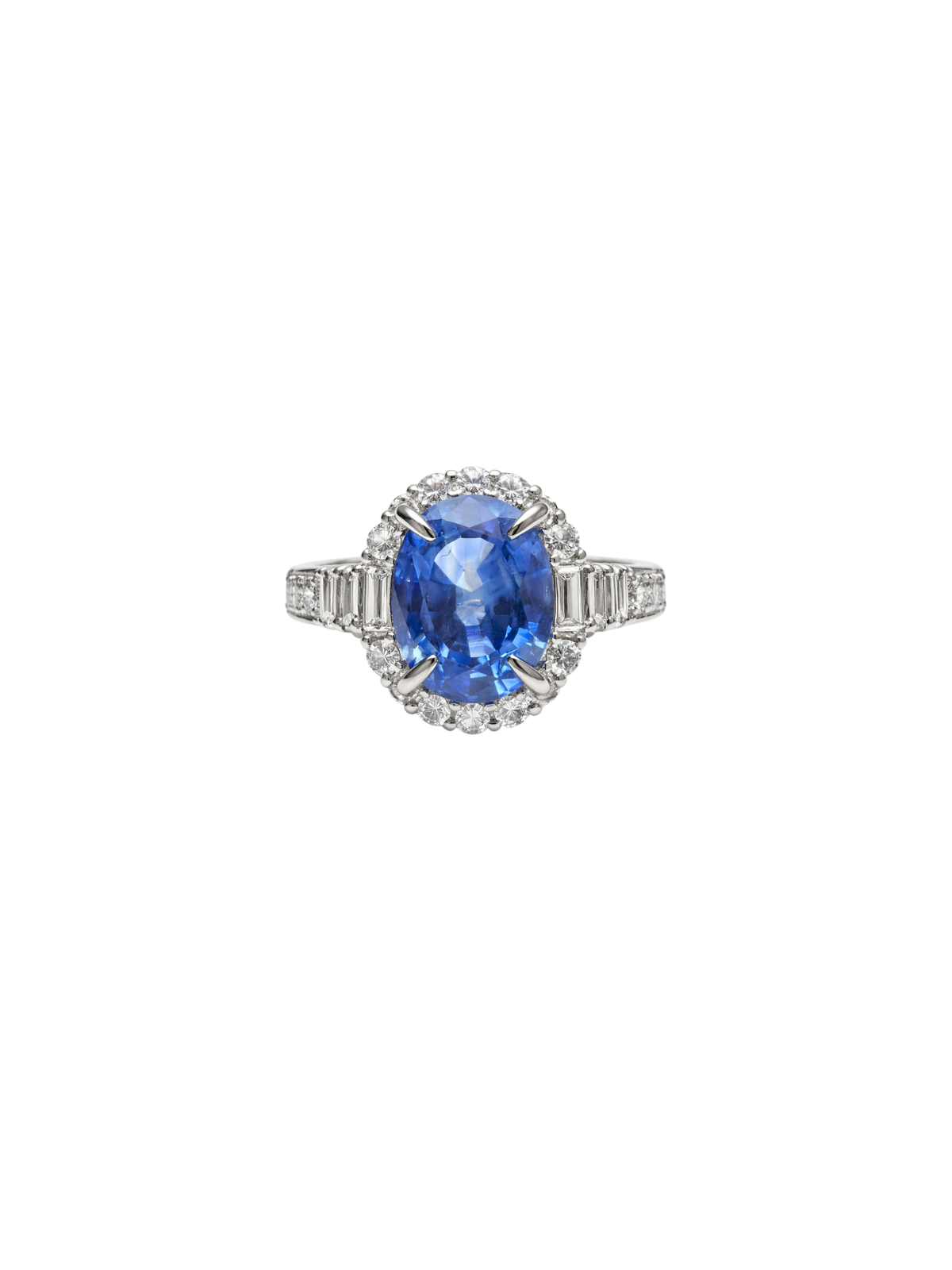 6.22ct Diamond Sapphire Platinum Cocktail Ring