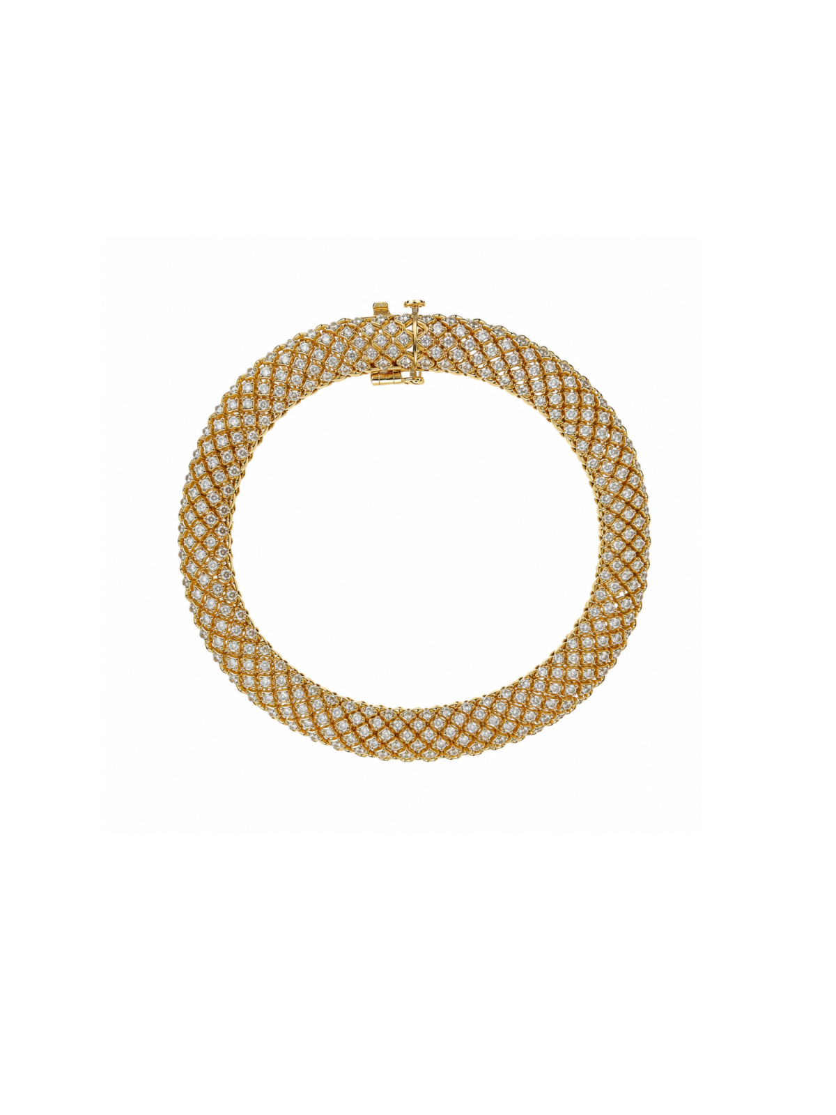 3.00ct Diamond 14K Gold Vintage Rope Bracelet
