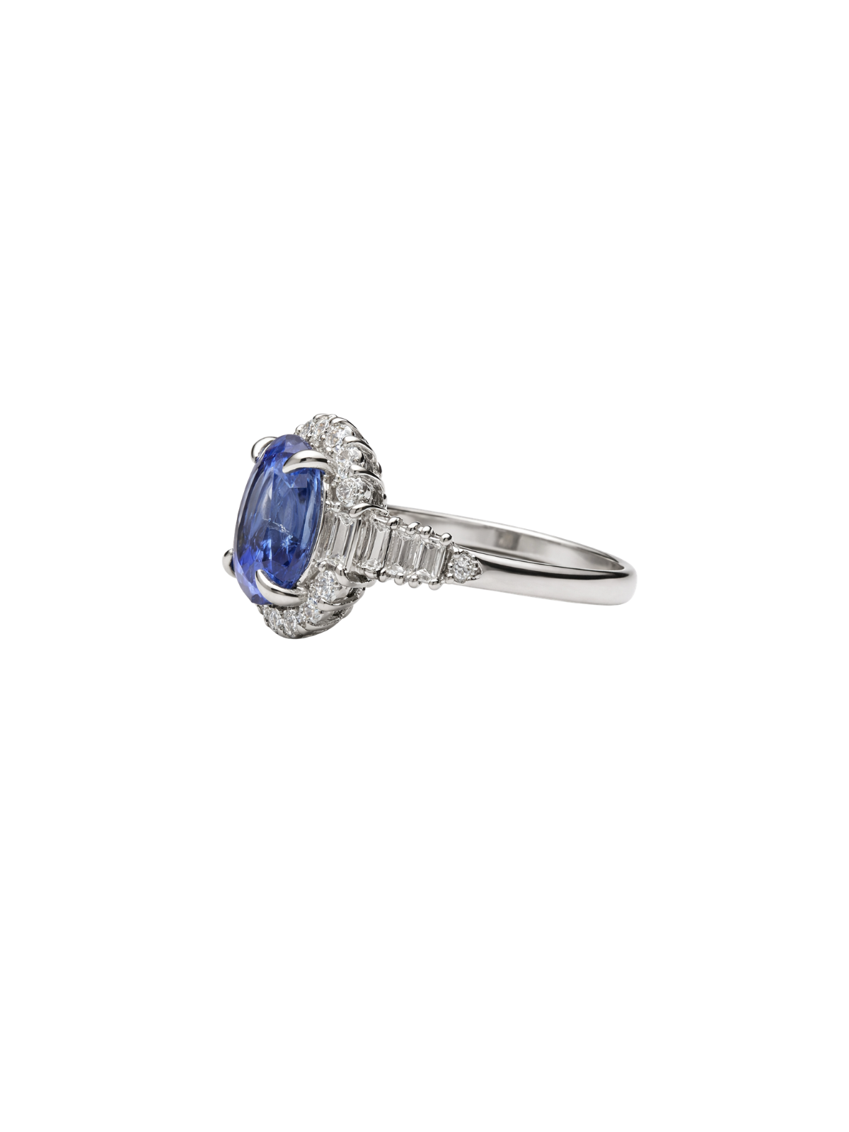 6.22ct Diamond Sapphire Platinum Cocktail Ring