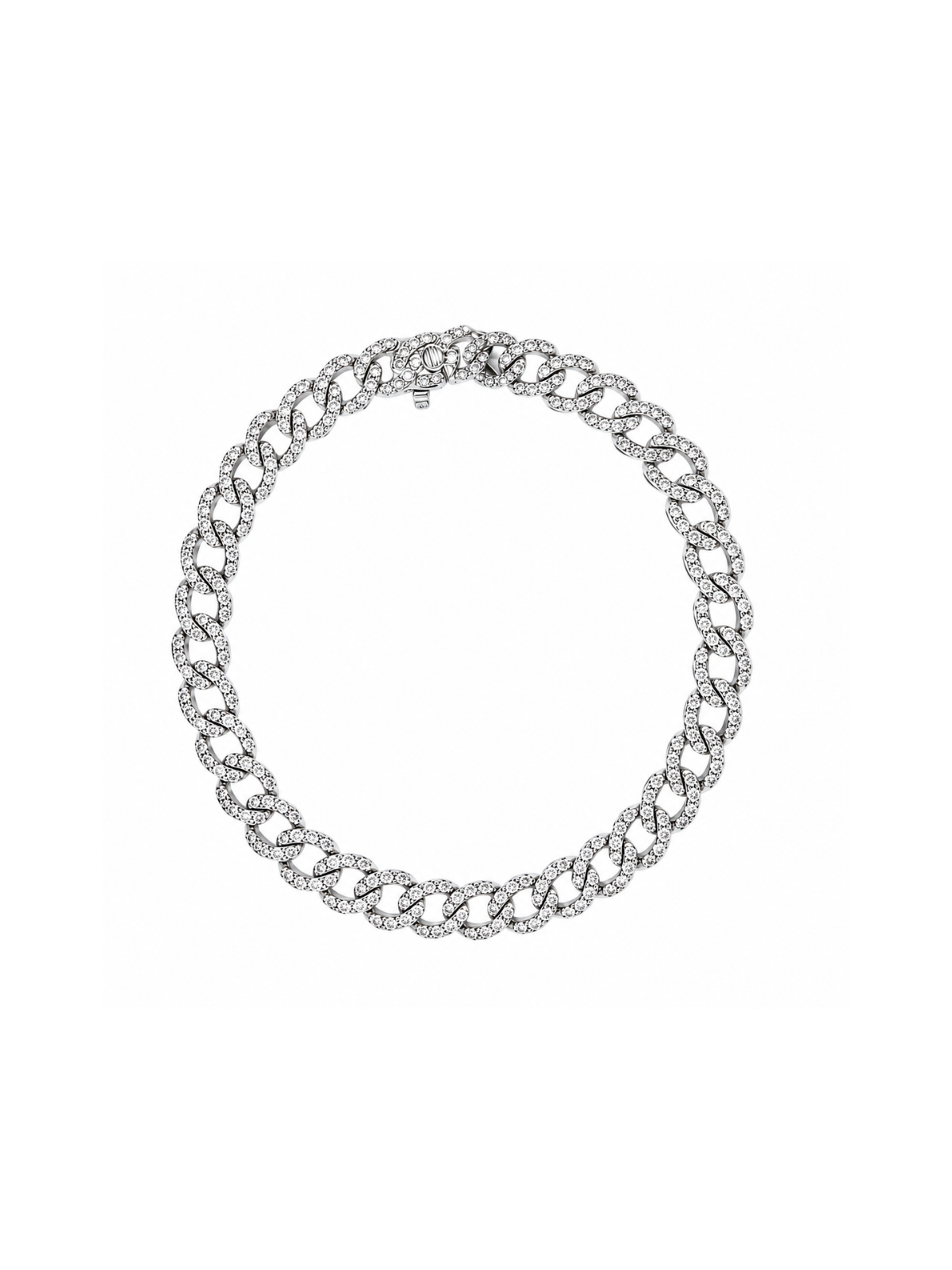 3.50ct Diamond 18K Gold Pave Cuban Chain Bracelet