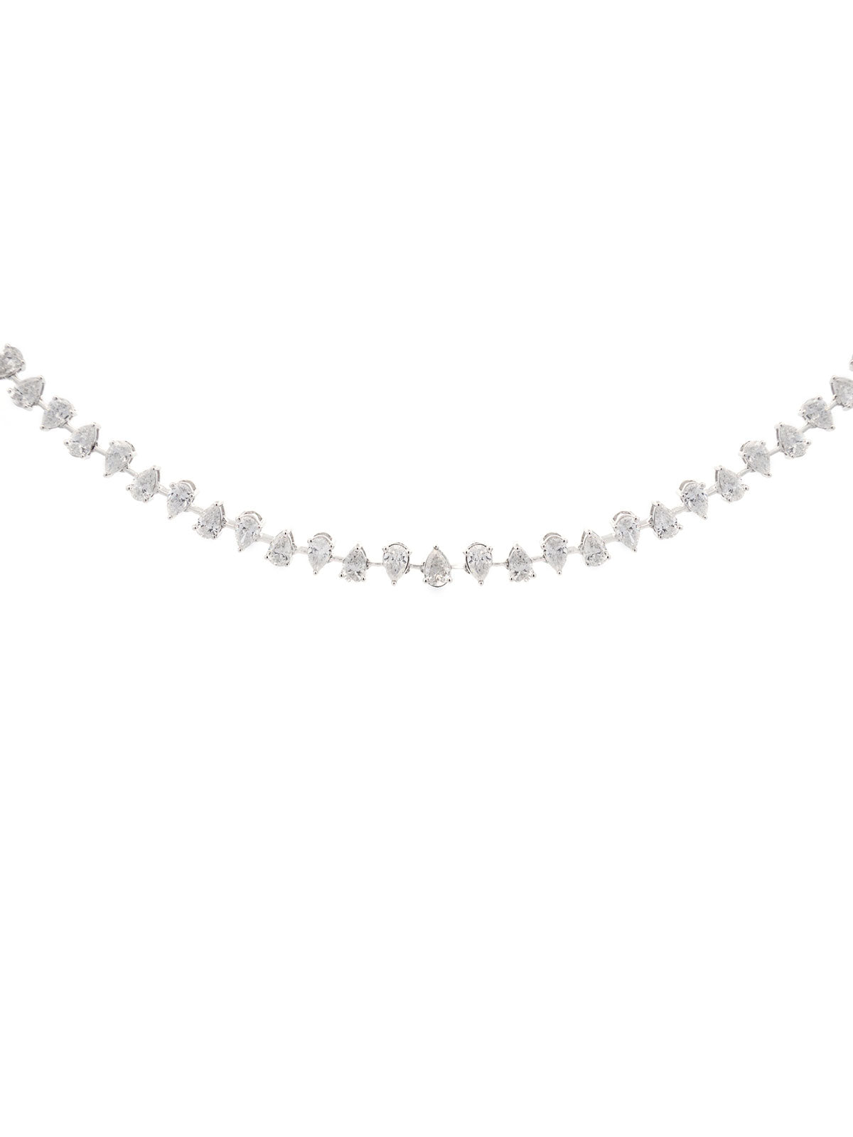10.51ct Diamond 14K Gold Pear Cut Link Tennis Necklace